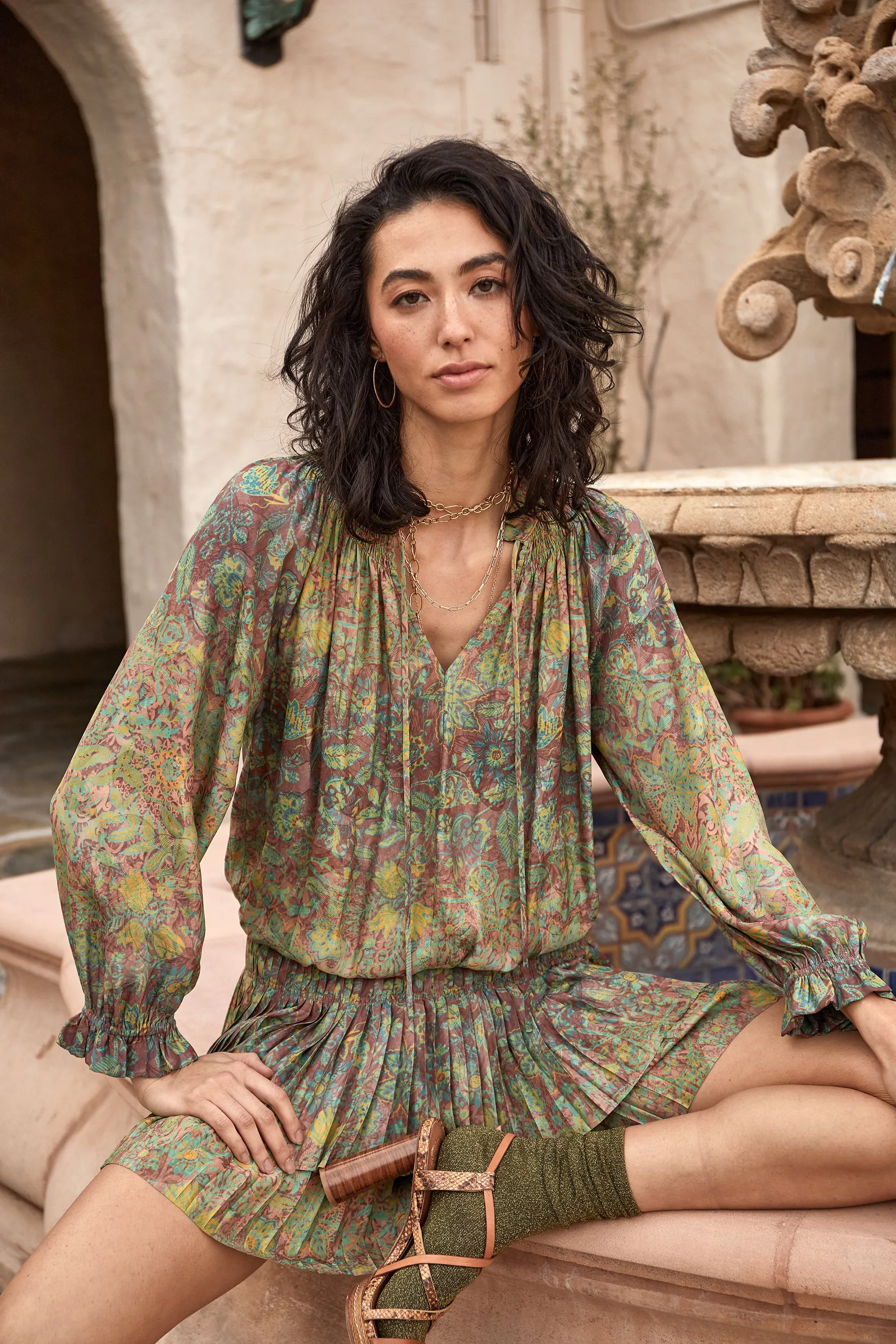 Laurel Pleated Mini Dress sold by Current Air