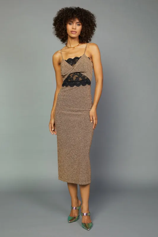 Metallic Lace Detail Dress sold by Current Air