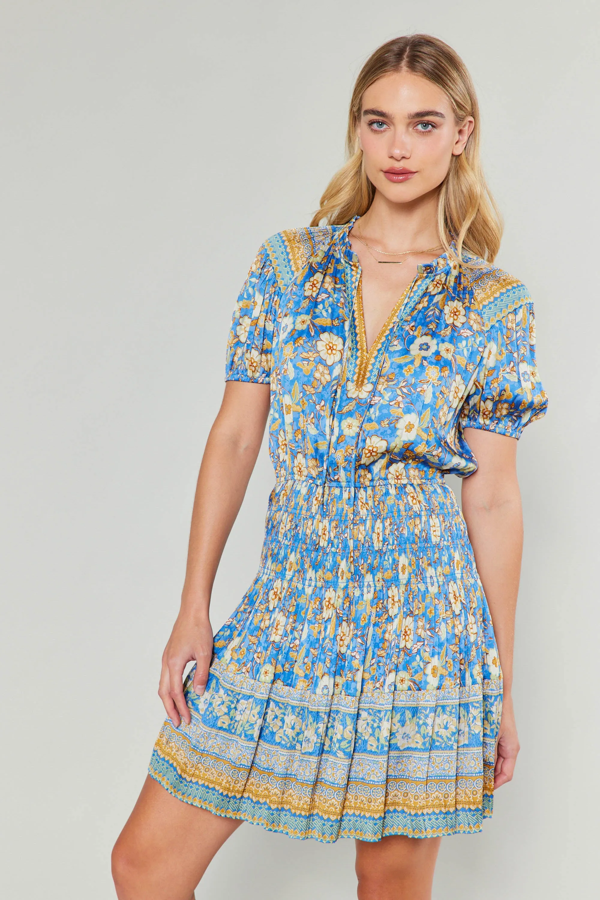 Border Print Mini Dress sold by Current Air