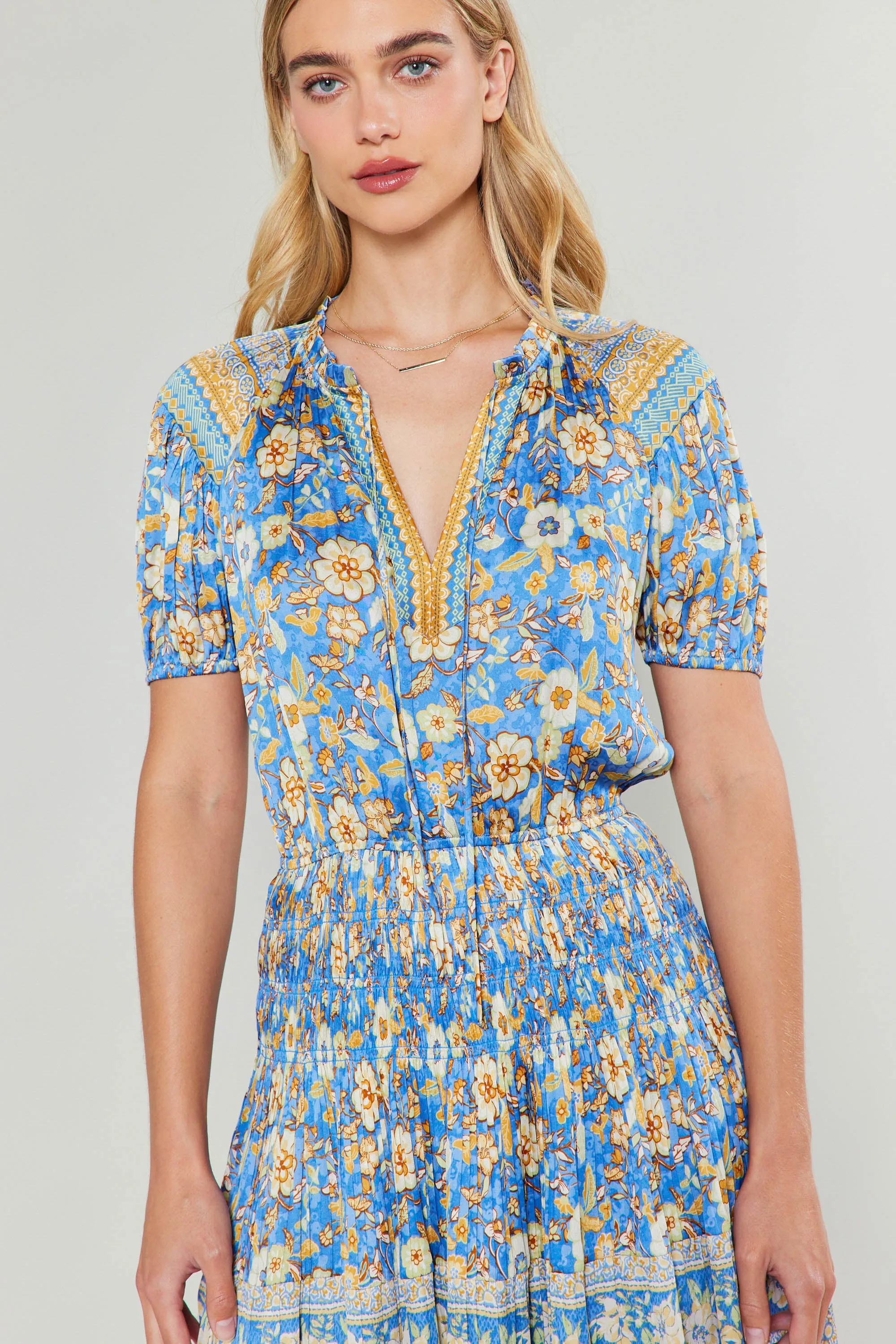 Border Print Mini Dress sold by Current Air product image thumbnail 3