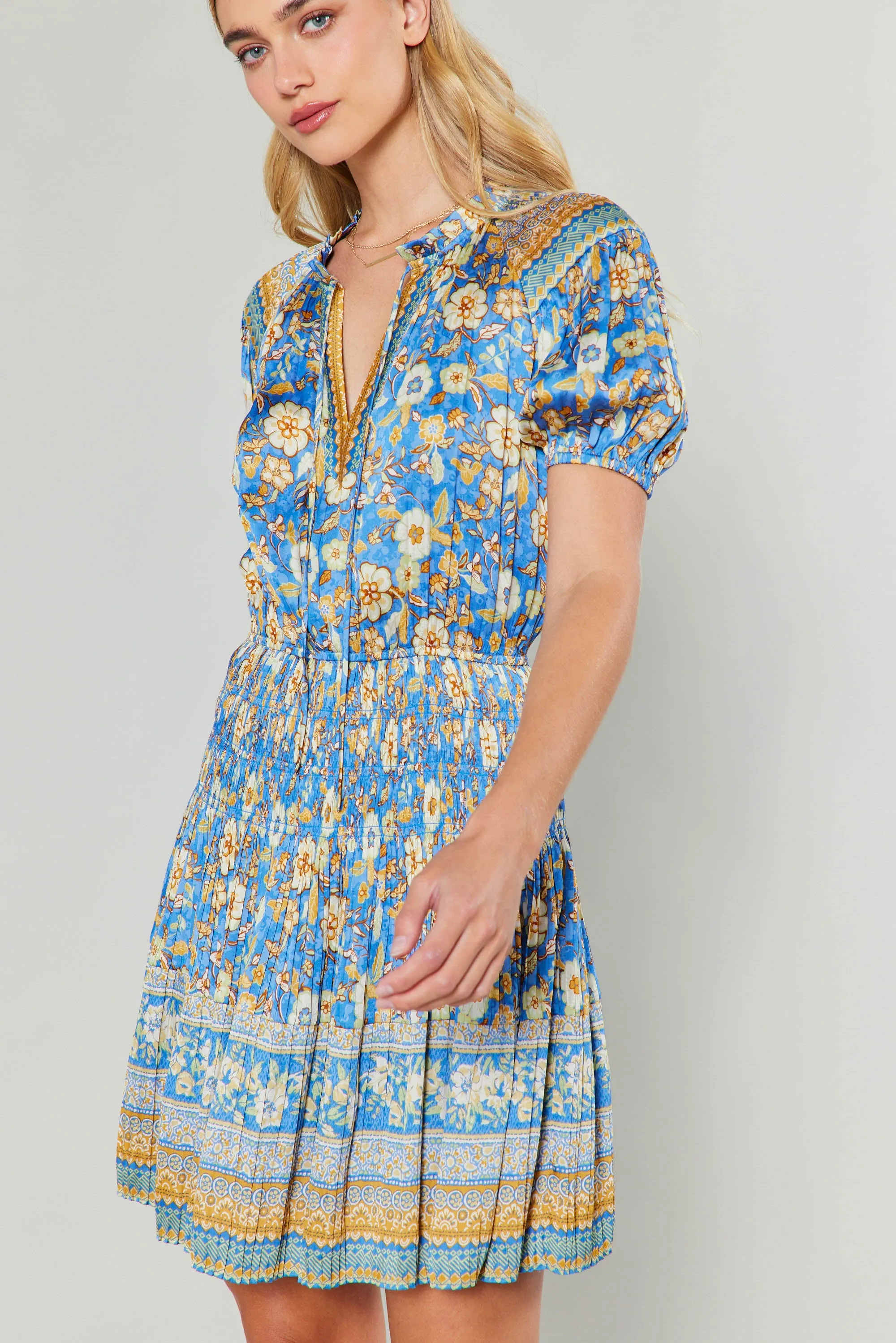 Border Print Mini Dress sold by Current Air product image thumbnail 4