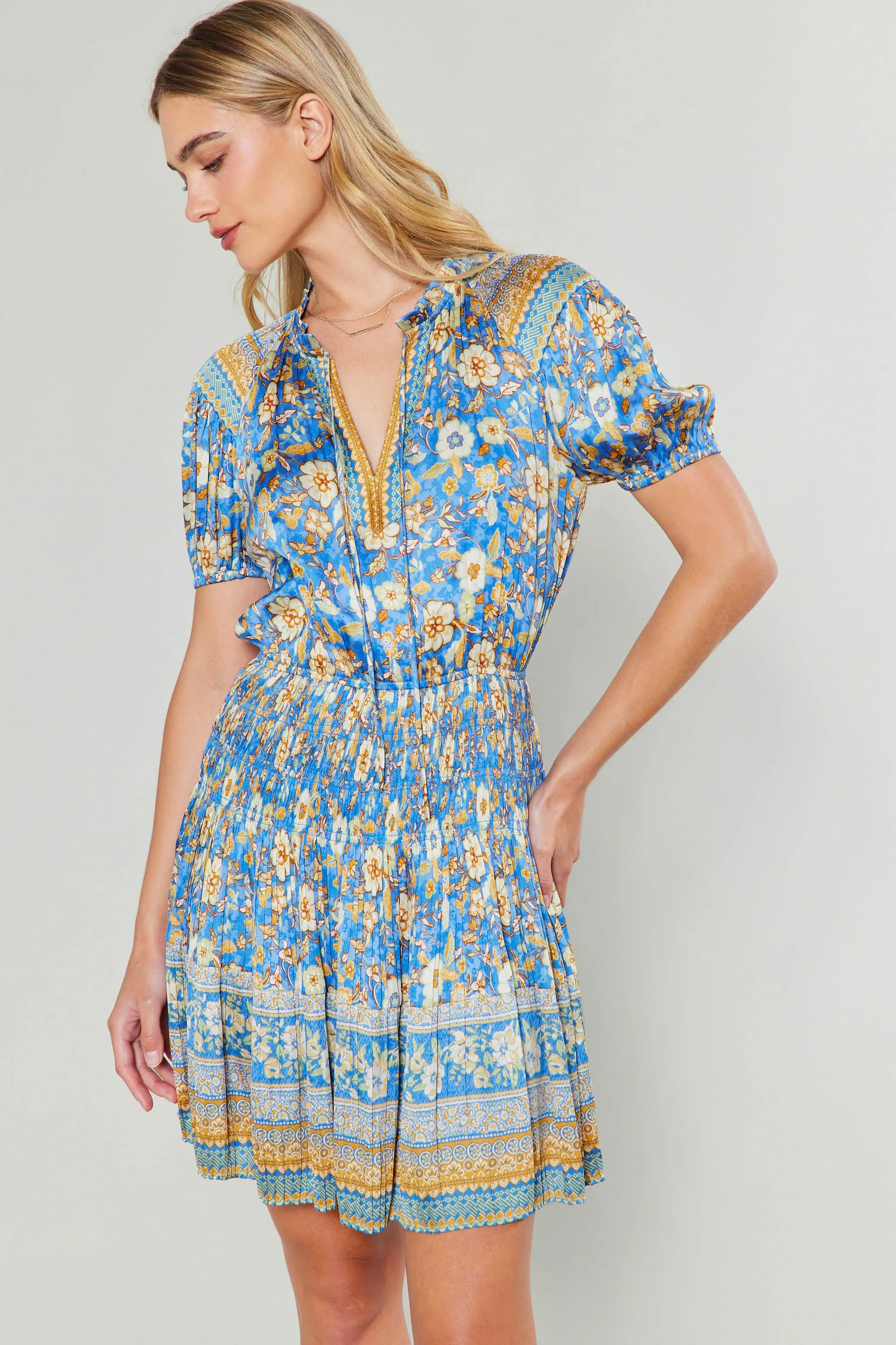 Border Print Mini Dress sold by Current Air product image thumbnail 2