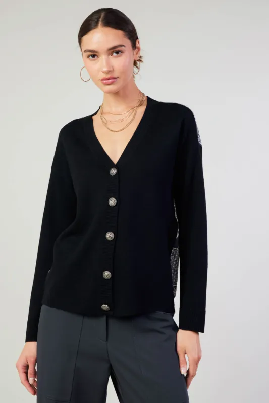 Contrast Paneled Cardigan sold by Current Air