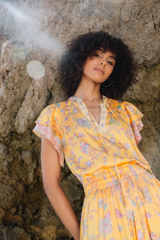 Floral Border Print Blouse sold by Current Air