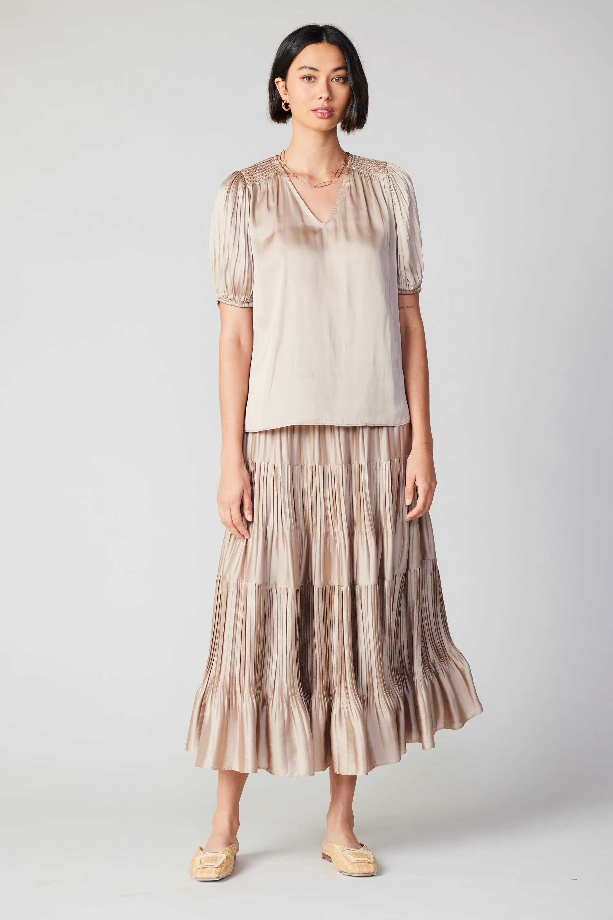 Cuffed Pleated Yoke Top sold by Current Air product image thumbnail 3