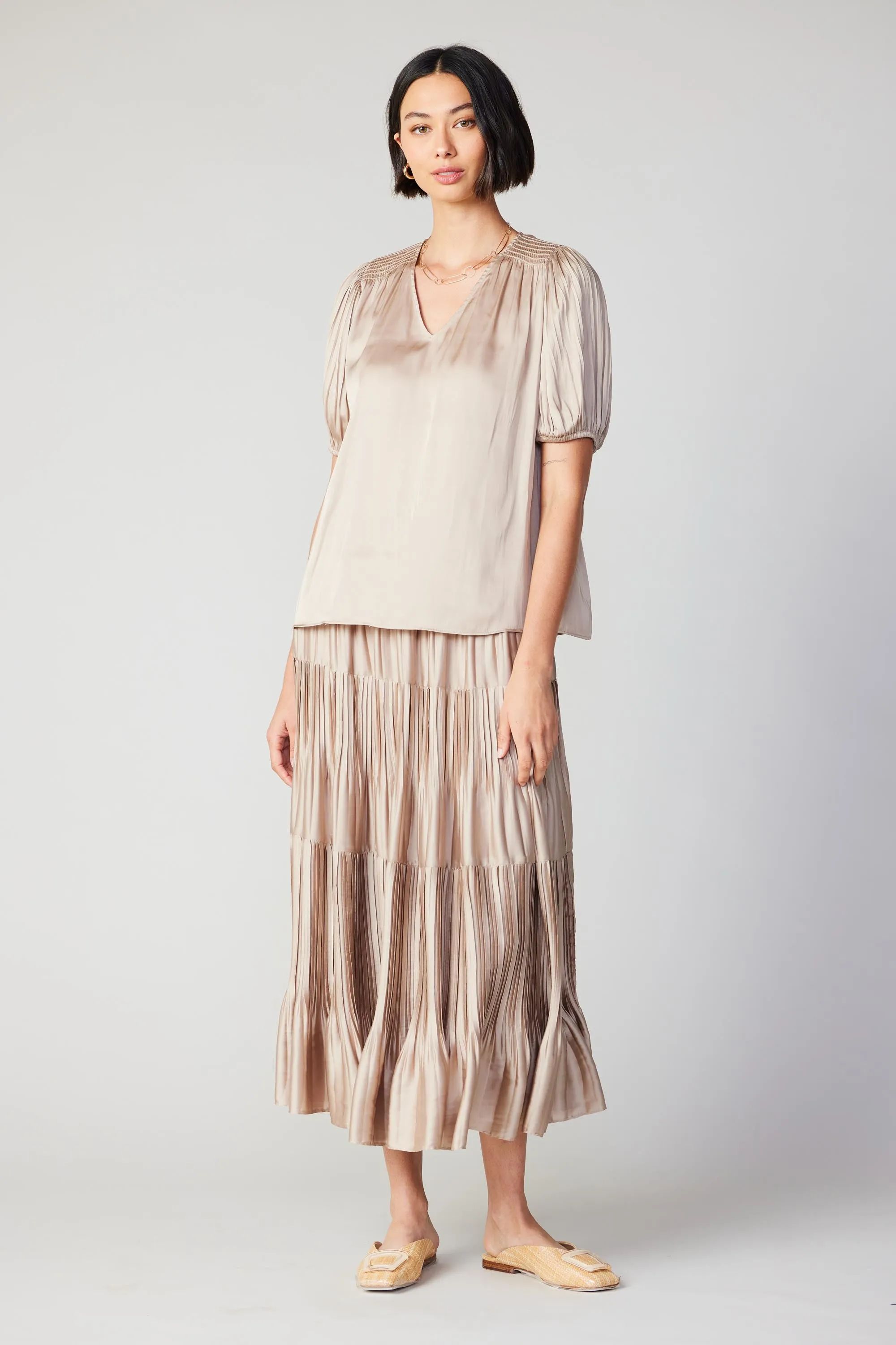 Cuffed Pleated Yoke Top sold by Current Air product image thumbnail 2