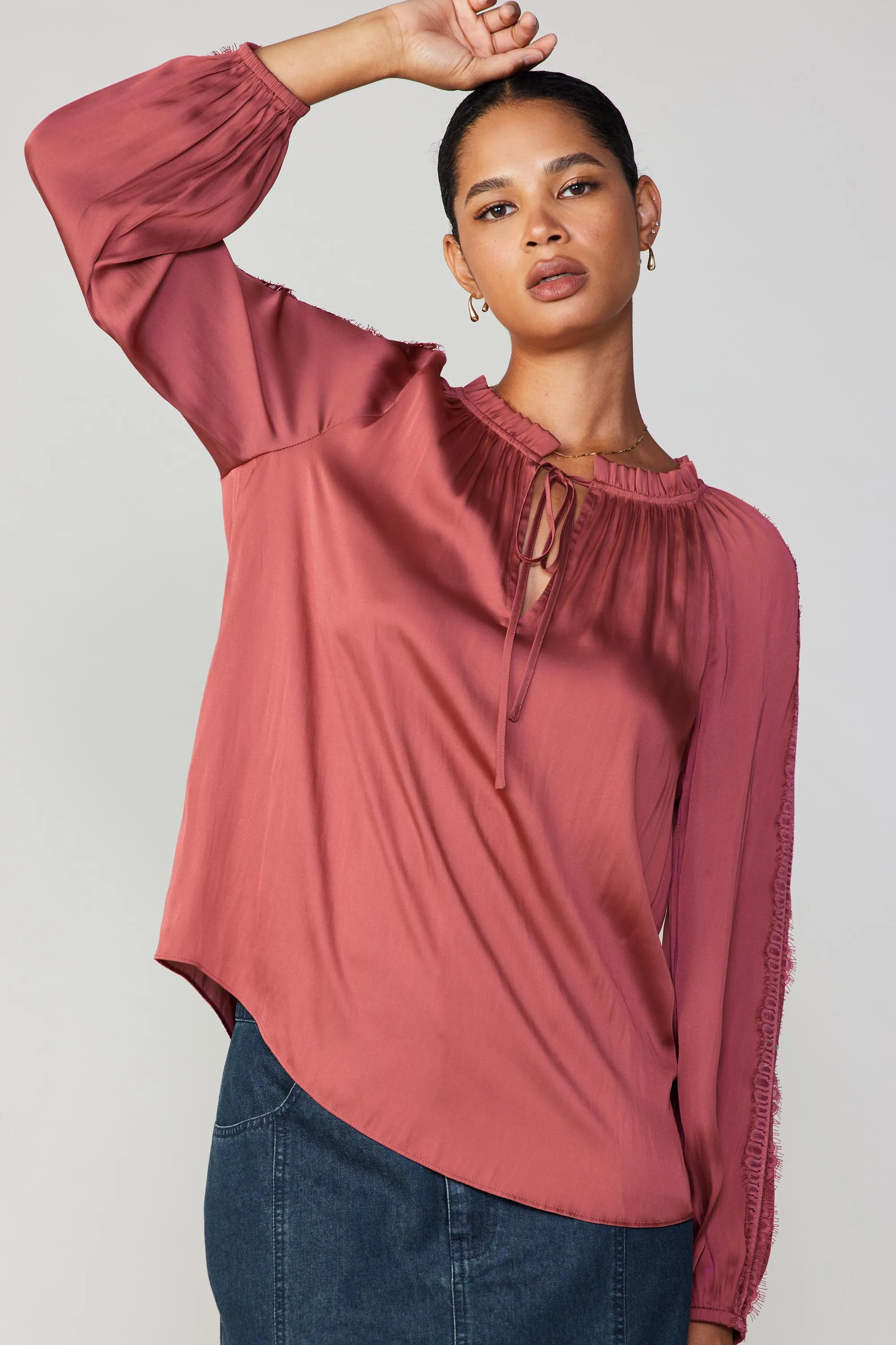 Lace Panel Blouse sold by Current Air product image thumbnail 3