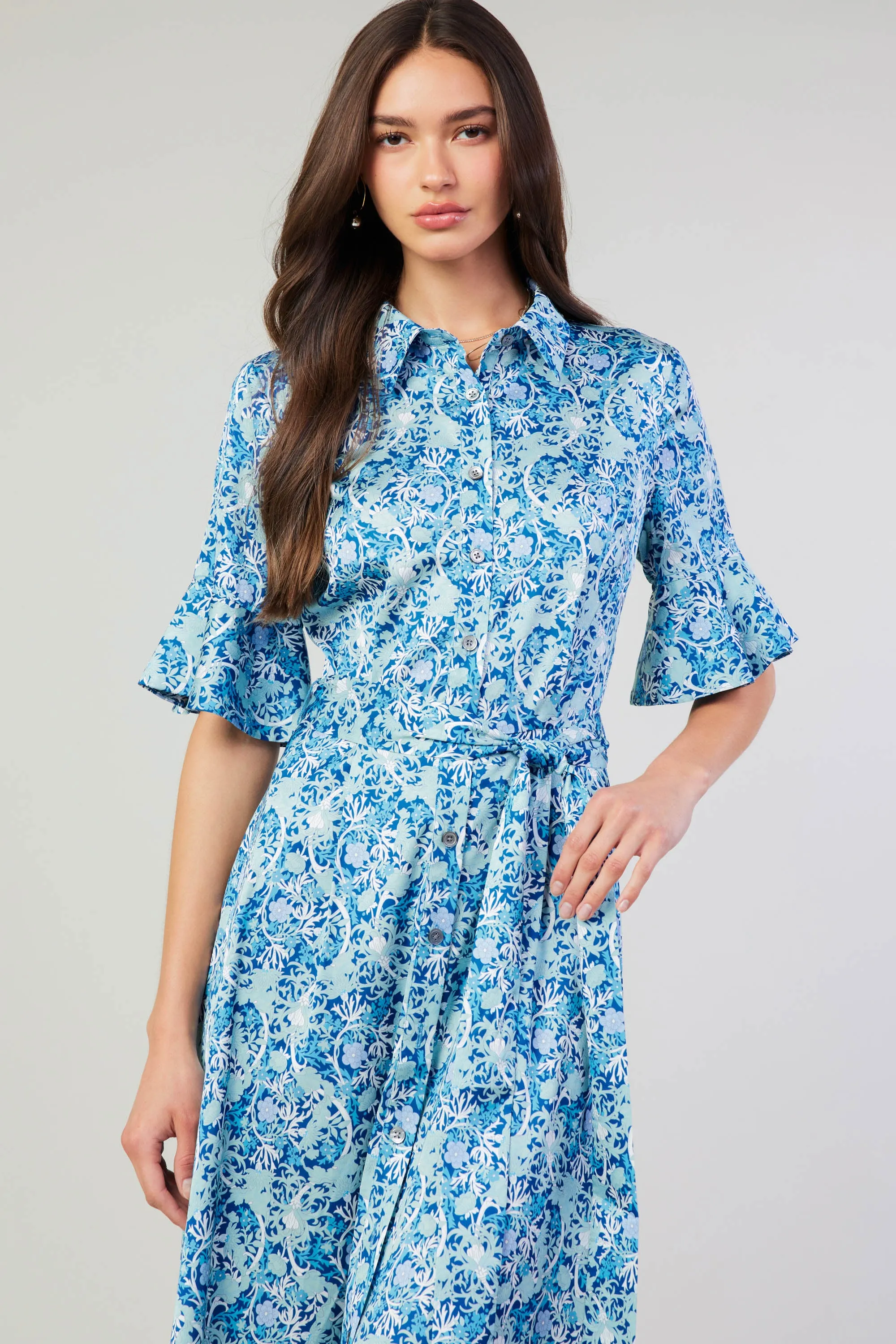 Floral Buttondown Shirt Dress sold by Current Air product image thumbnail 3