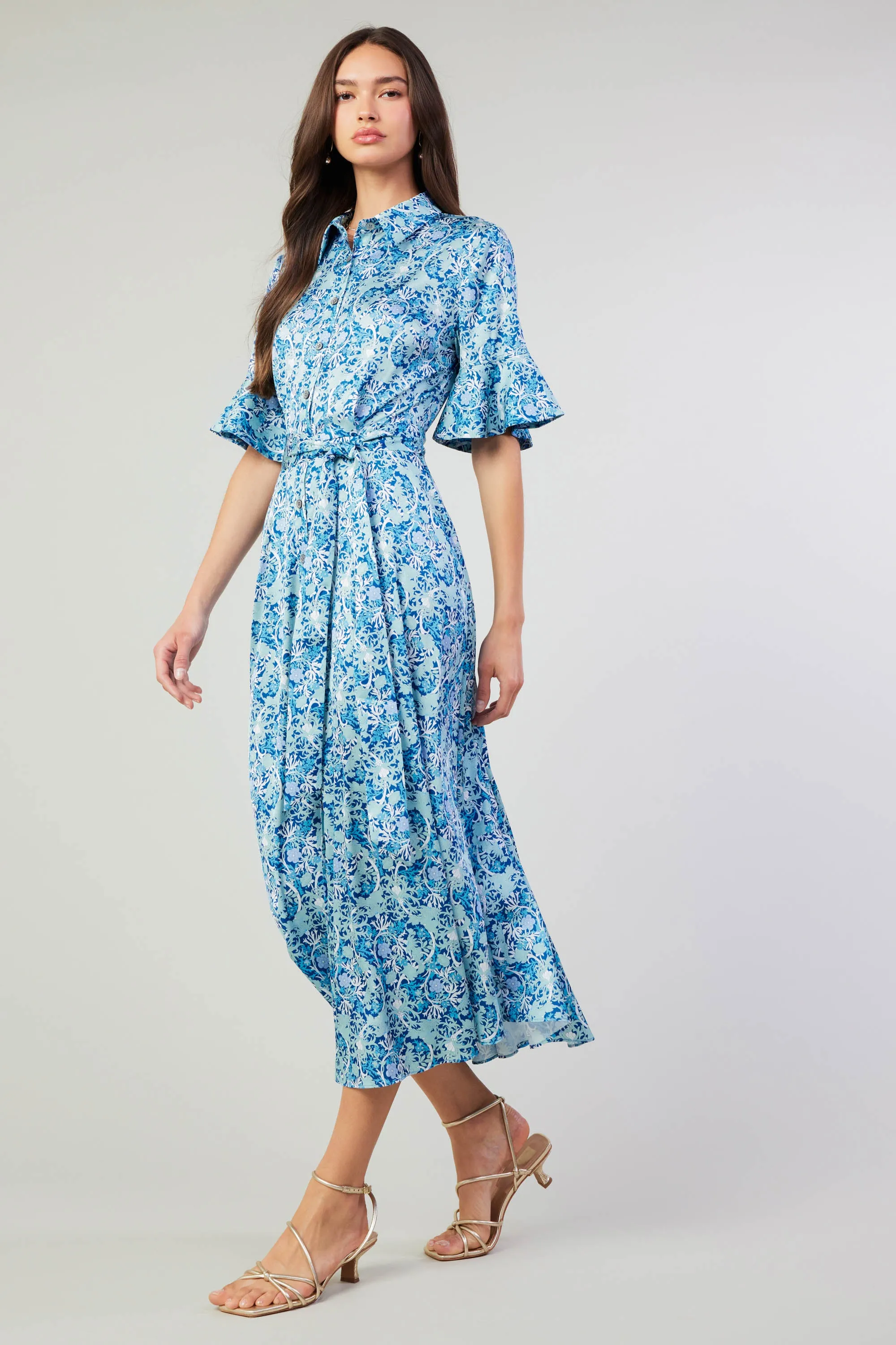Floral Buttondown Shirt Dress sold by Current Air product image thumbnail 4