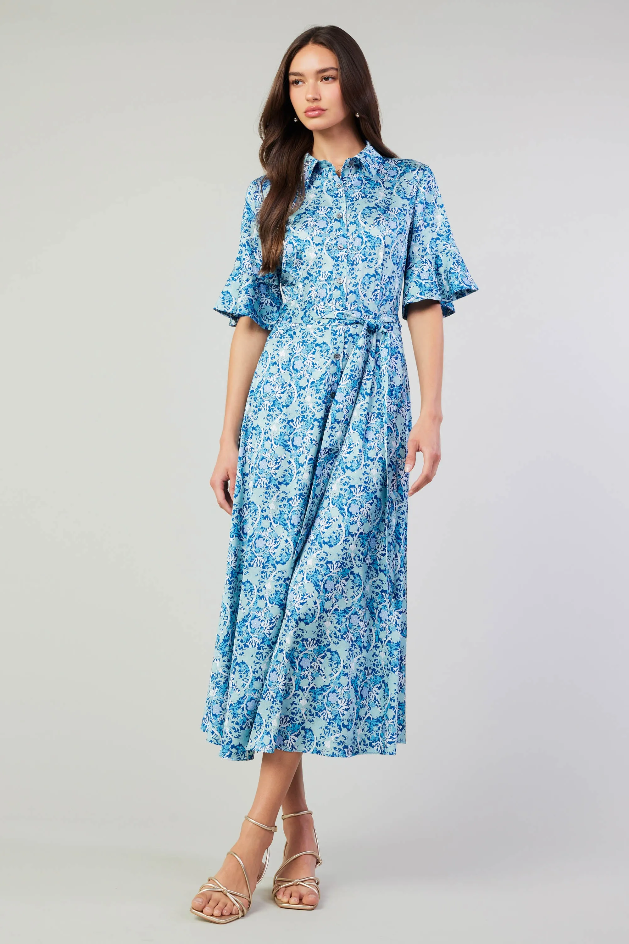Floral Buttondown Shirt Dress sold by Current Air