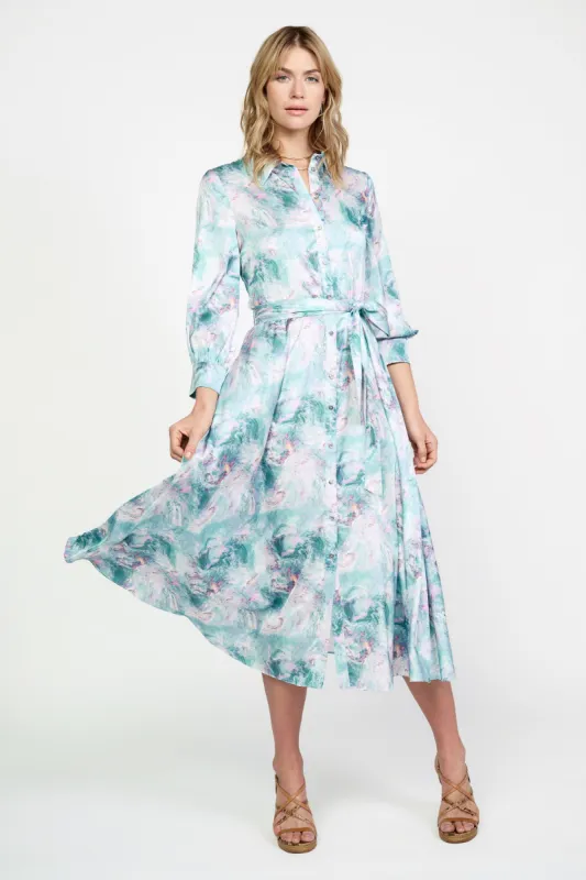 Swirl Motif Button Shirt Dress sold by Current Air