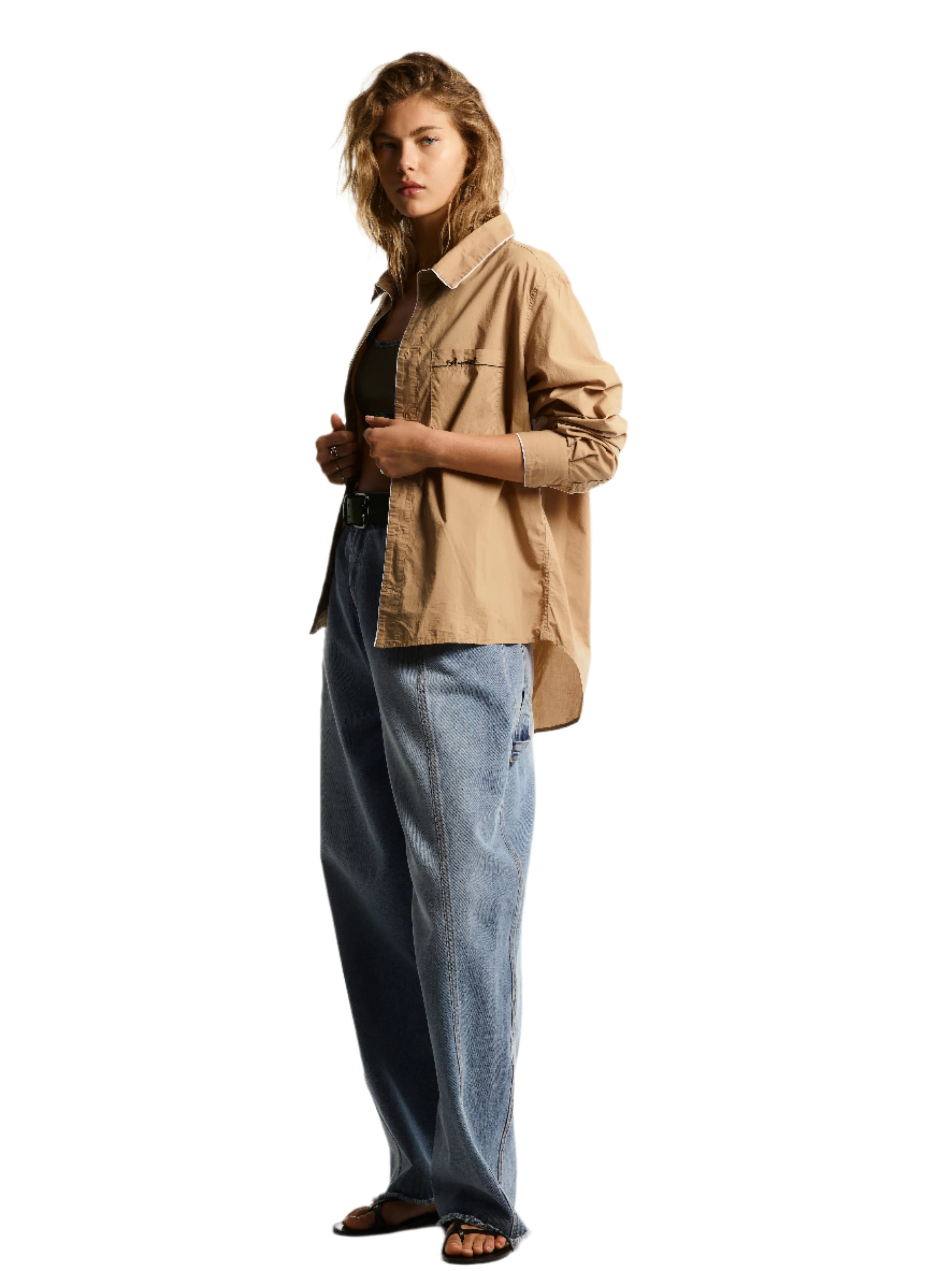 ORGANIC WASHED COTTON SHIRT. TAN sold by Cut25 by Yigal Azrouel product image thumbnail 2