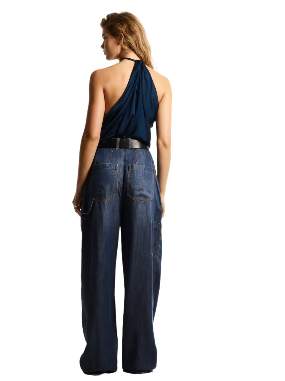 RUCHED TOP WITH LEATHER BELTED NECK sold by Cut25 by Yigal Azrouel product image thumbnail 3