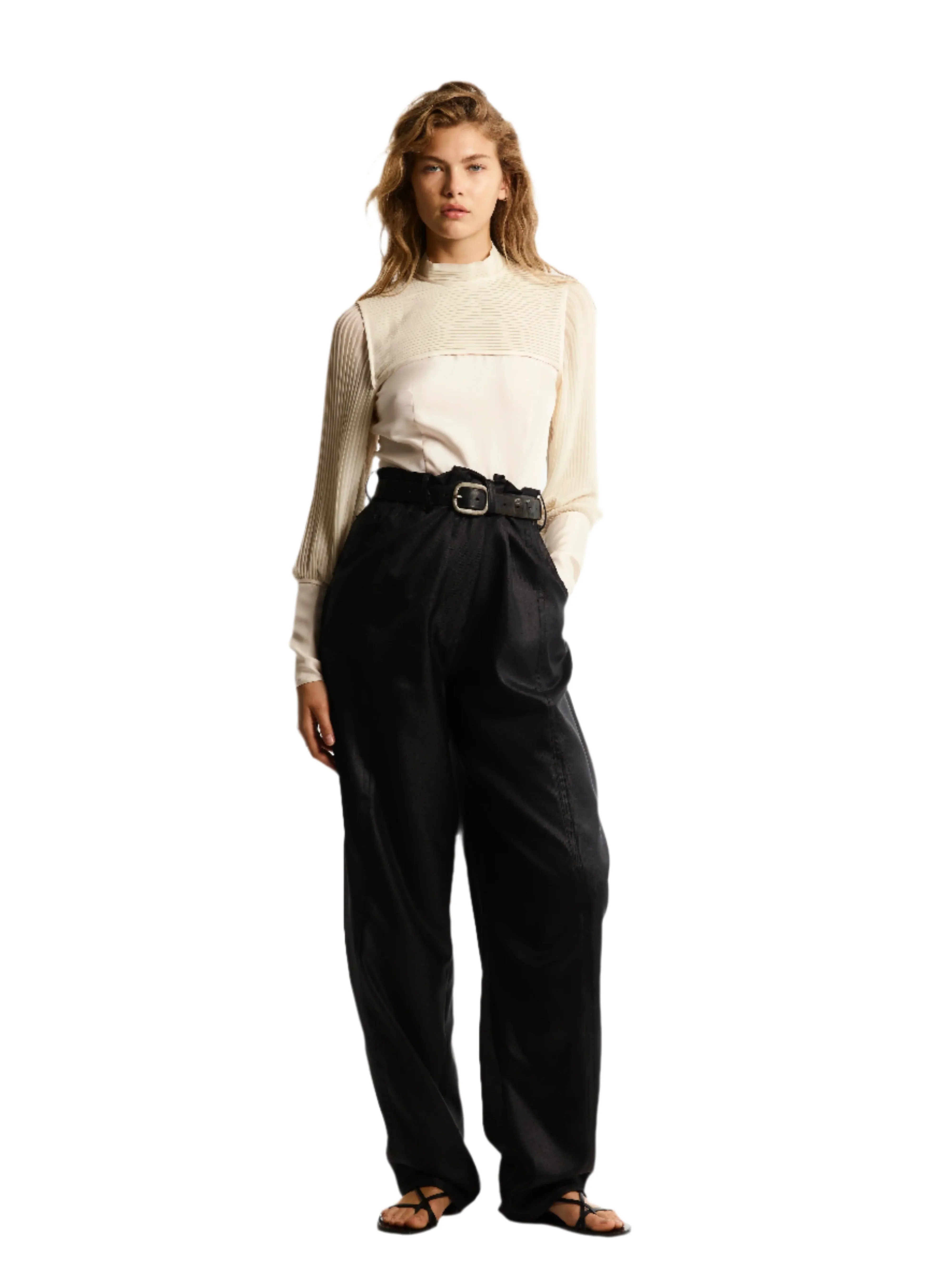 SILK PLEADED BLOUSE. WHITE sold by Cut25 by Yigal Azrouel