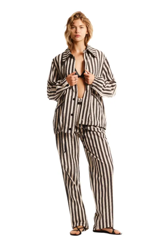 VERTICAL STRIPED OVERSIZED SHIRT JACKET made by Yigal Azrouel