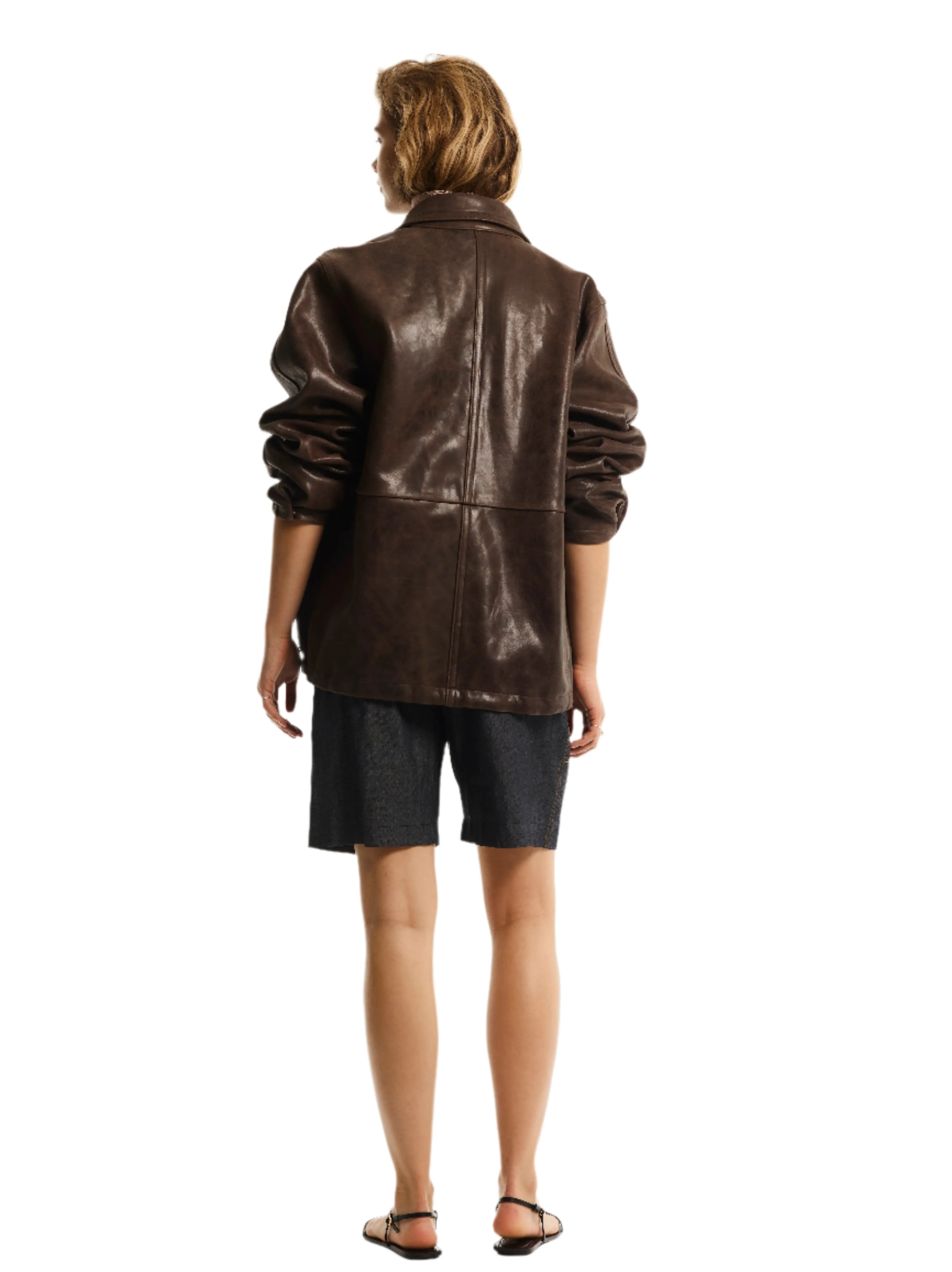 PAPERBAG WAIST DENIM SHORTS sold by Cut25 by Yigal Azrouel product image thumbnail 3