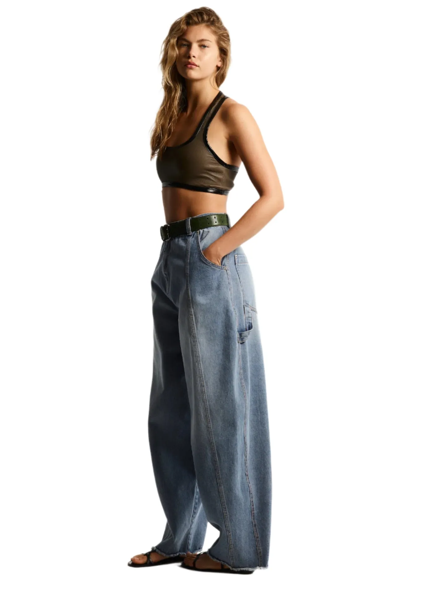WIDE - LEG DENIM TROUSERS sold by Cut25 by Yigal Azrouel product image thumbnail 2