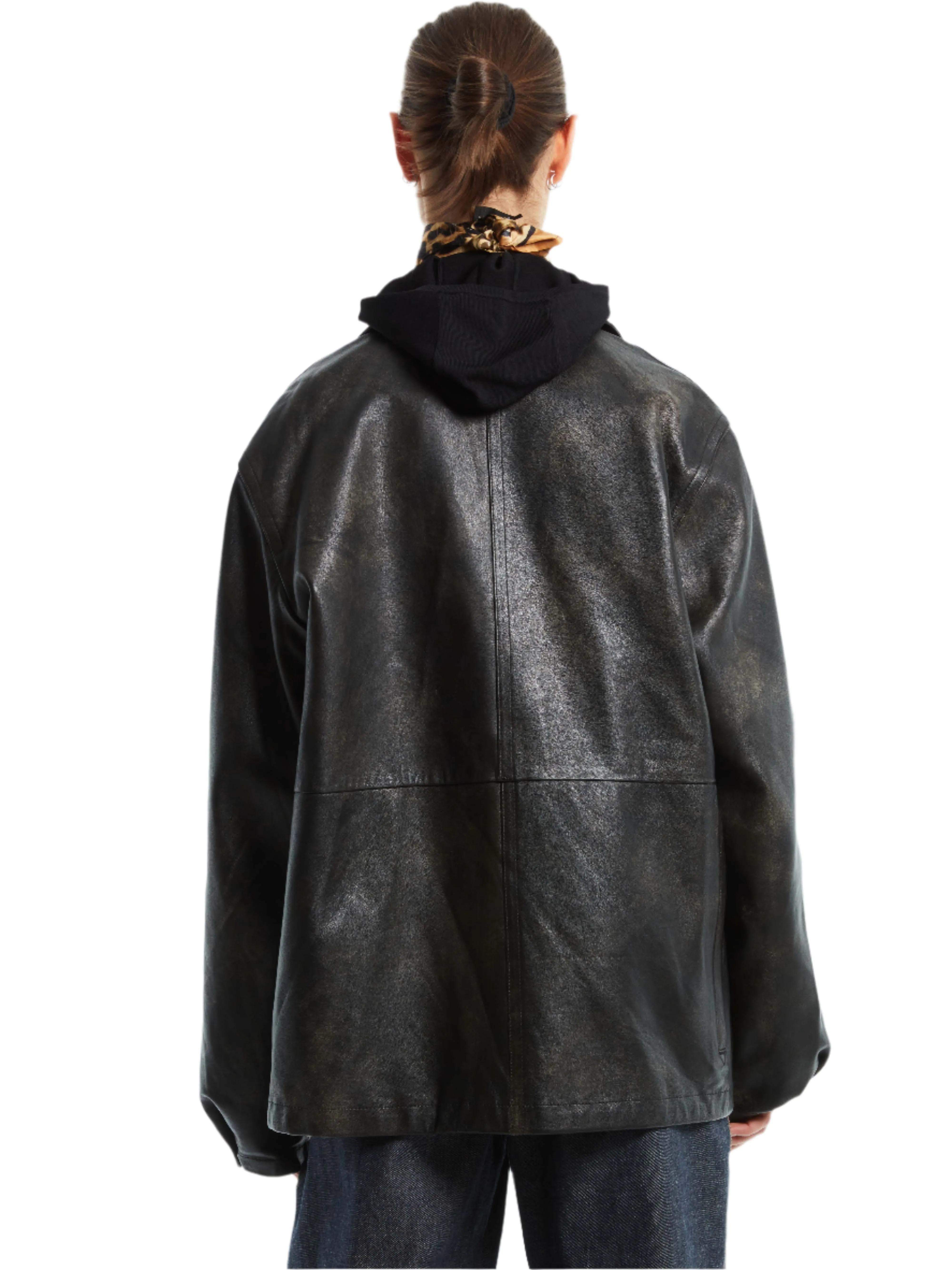 LEATHER UTILITY JACKET sold by Cut25 by Yigal Azrouel product image thumbnail 3