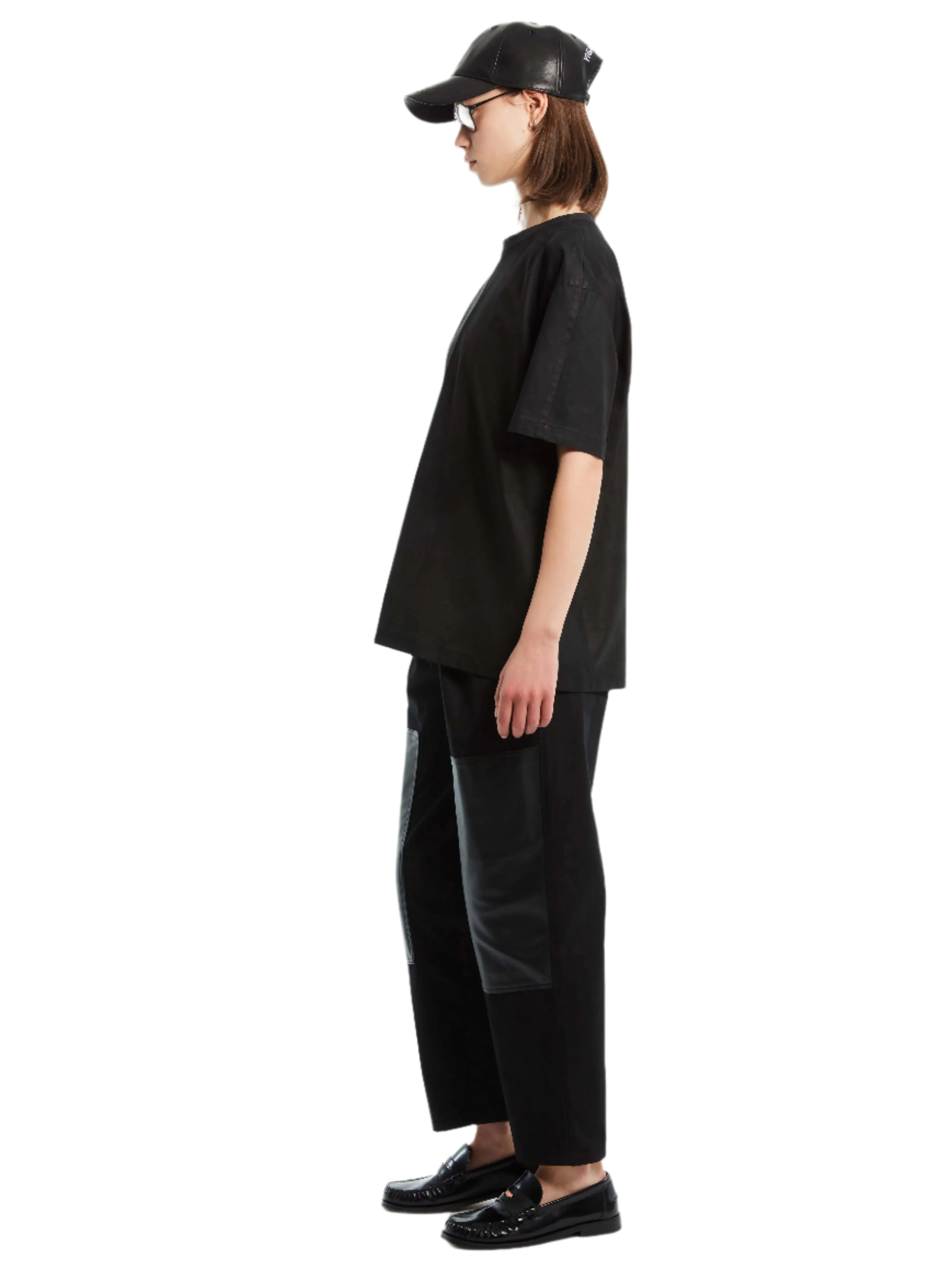 PAPERBAG PANT WITH LEATHER KNEE PATCH sold by Cut25 by Yigal Azrouel product image thumbnail 2