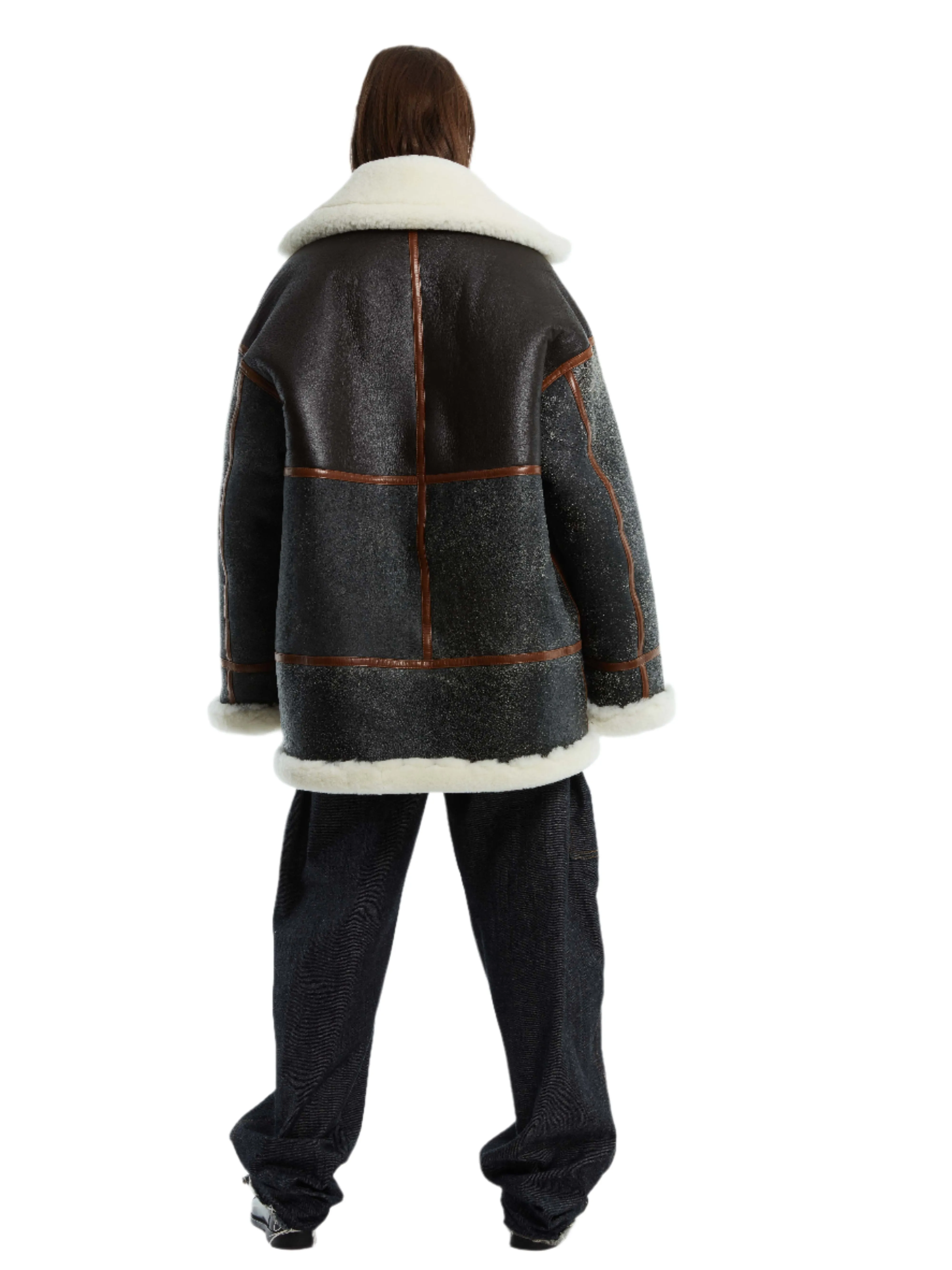 OVERSIZED DECONSTRUCTED SHEARLING JACKET sold by Cut25 by Yigal Azrouel product image thumbnail 3
