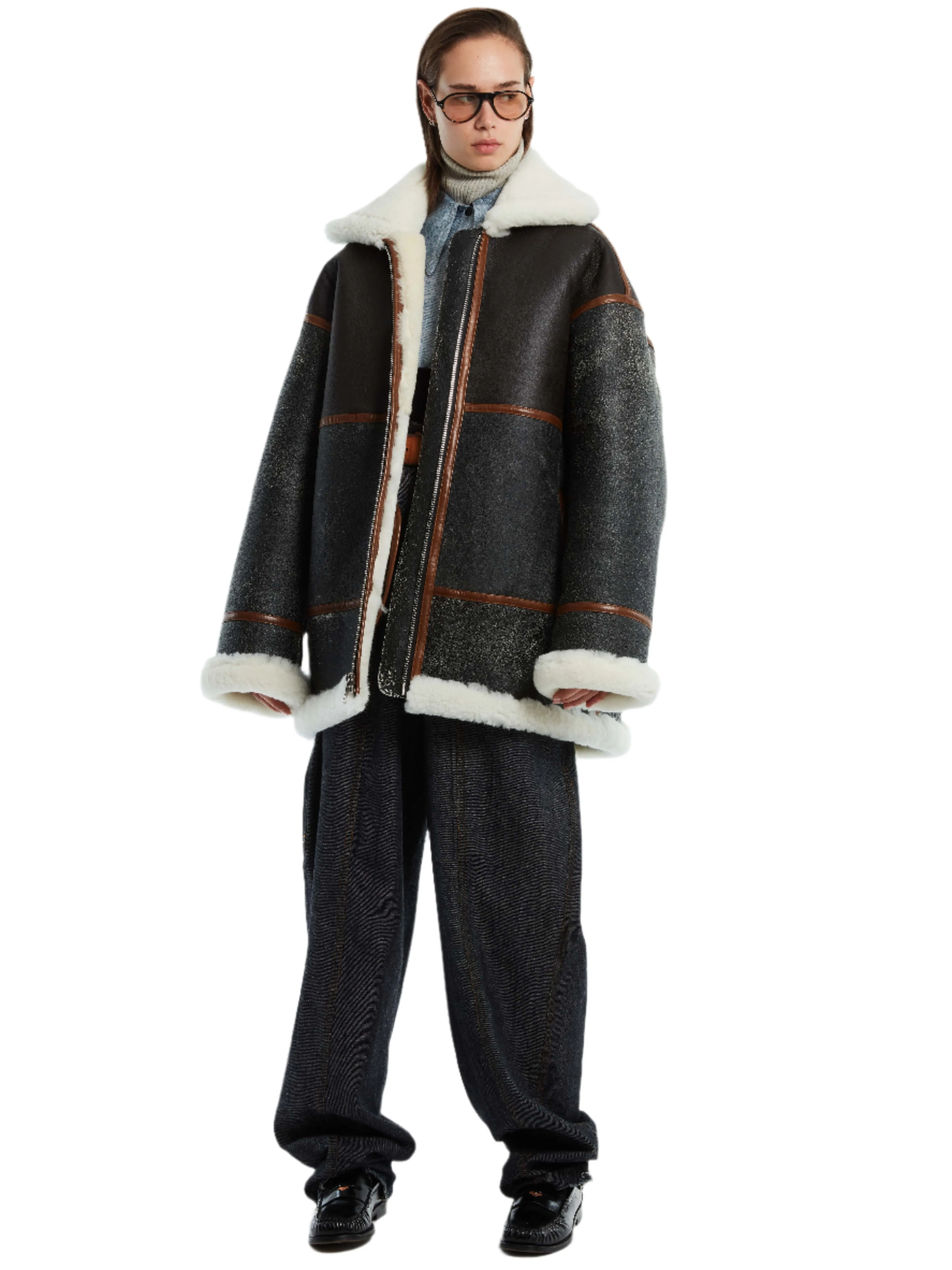 OVERSIZED DECONSTRUCTED SHEARLING JACKET sold by Cut25 by Yigal Azrouel