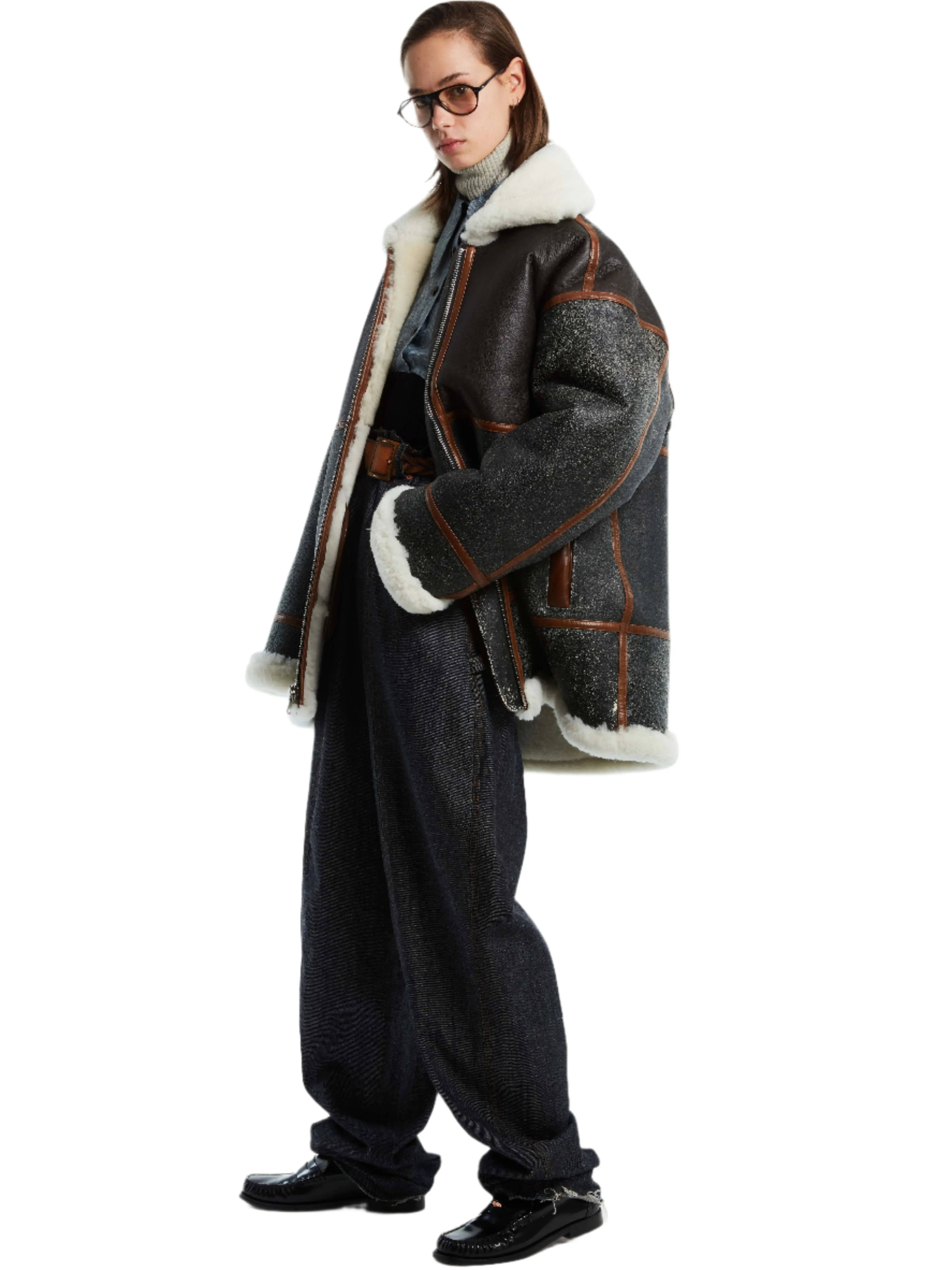 OVERSIZED DECONSTRUCTED SHEARLING JACKET sold by Cut25 by Yigal Azrouel product image thumbnail 2
