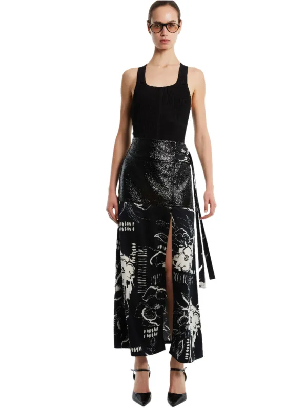 BELTED LEATHER SLIT SKIRT sold by Cut25 by Yigal Azrouel