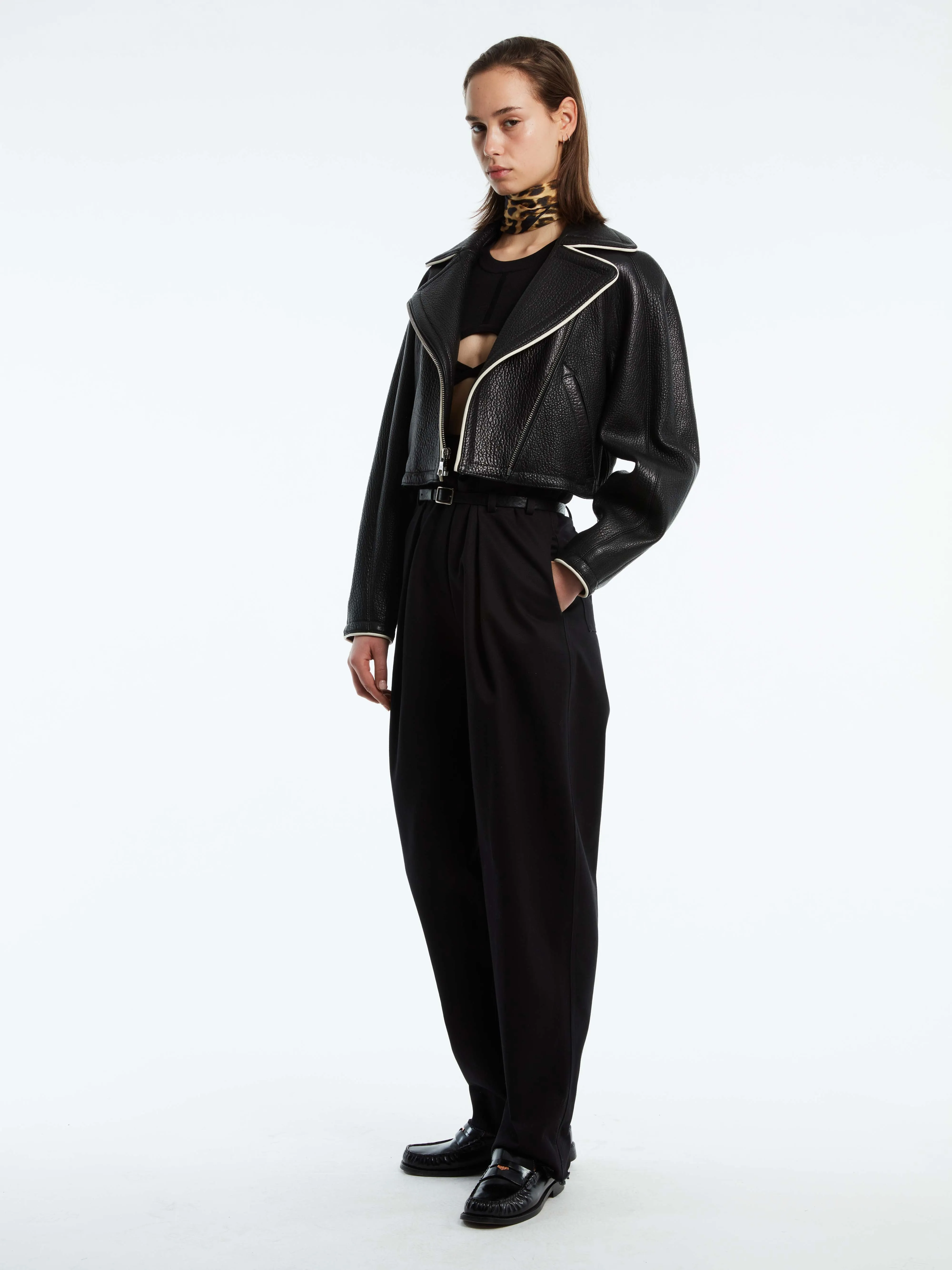COCOON CROPPED JACKET w/ PIPING sold by Cut25 by Yigal Azrouel product image thumbnail 2