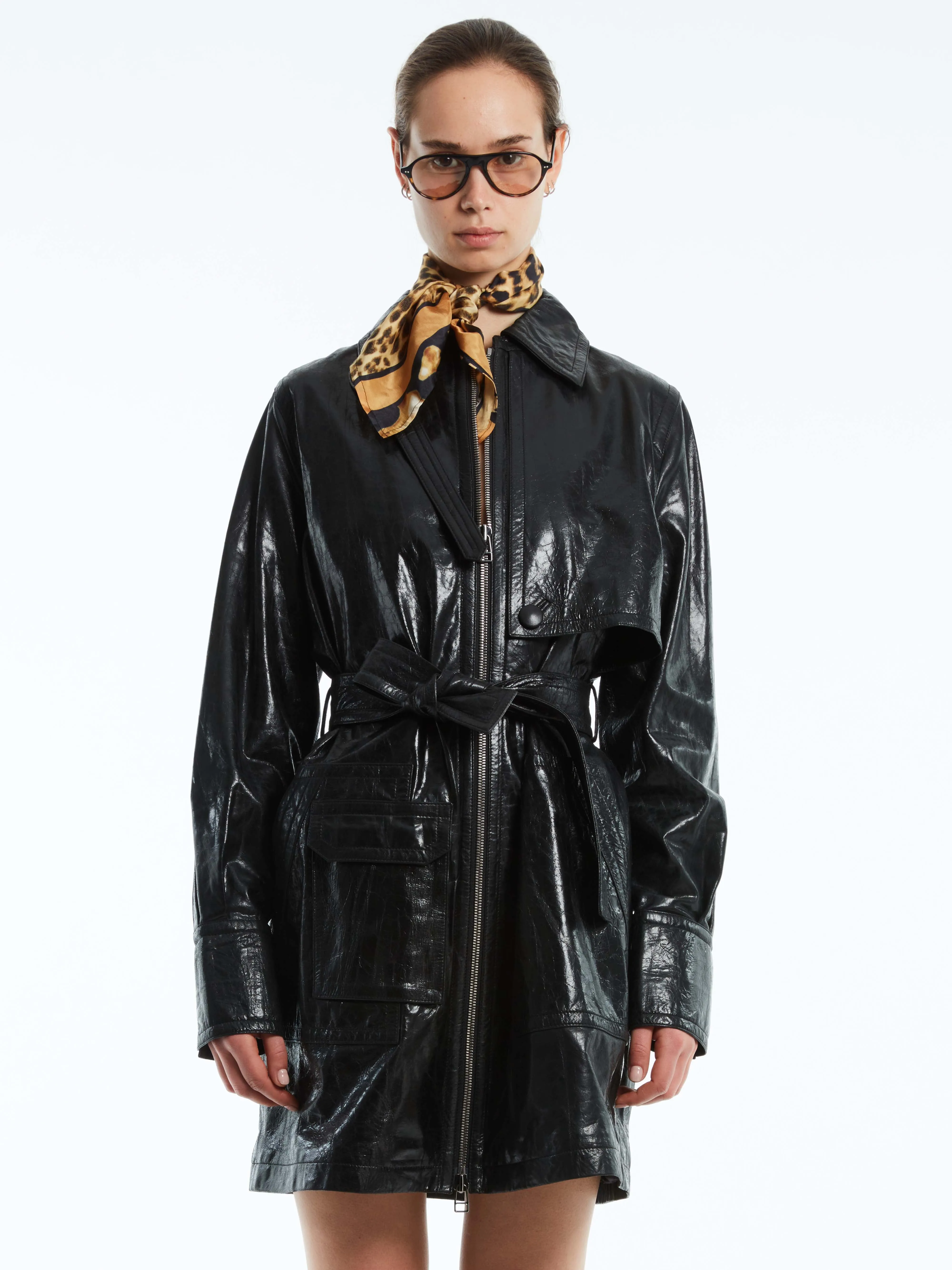 VENTED LEATHER JACKET DRESS sold by Cut25 by Yigal Azrouel product image thumbnail 2