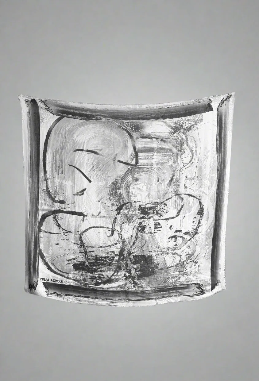 BLACK AND WHITE ABSTRACT SCARF sold by Cut25 by Yigal Azrouel product image thumbnail 2