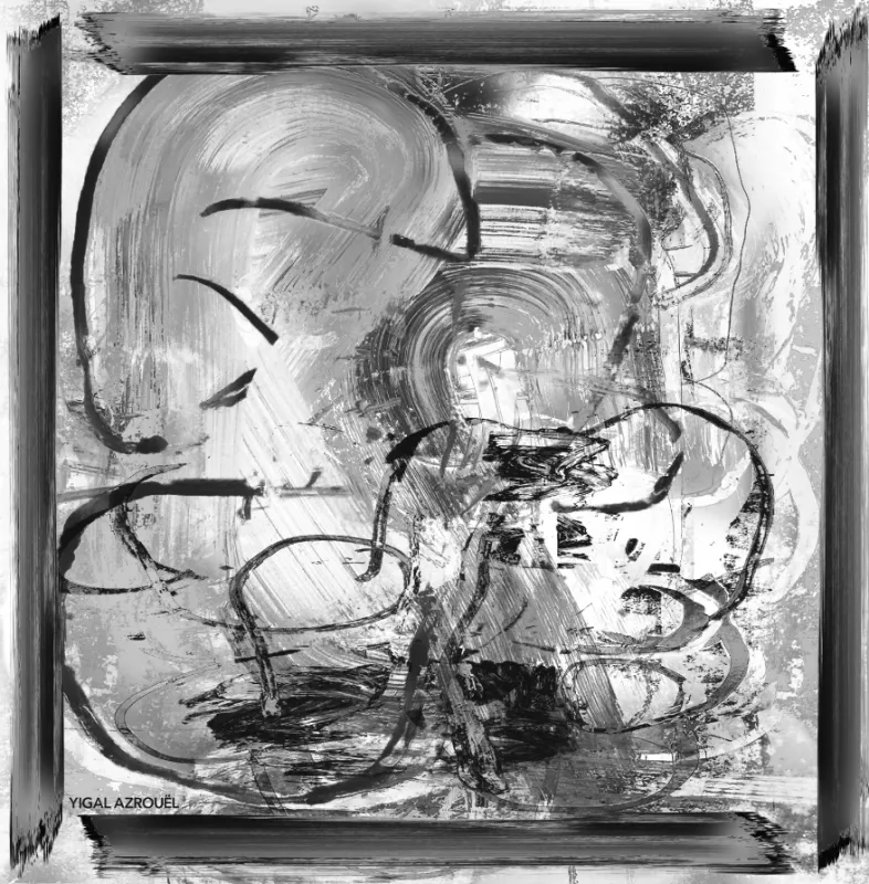 BLACK AND WHITE ABSTRACT SCARF sold by Cut25 by Yigal Azrouel