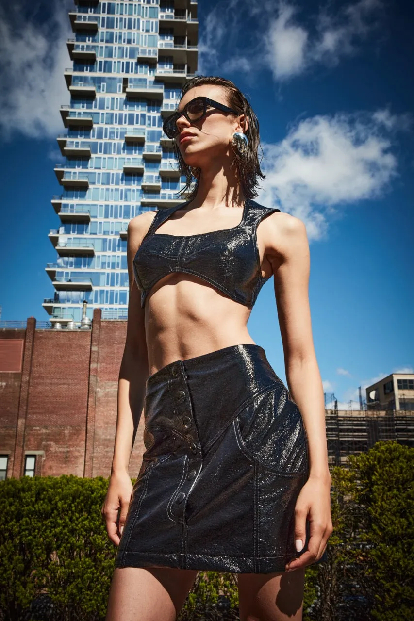 JAPANESE FAUX LEATHER MINI SKIRT sold by Cut25 by Yigal Azrouel