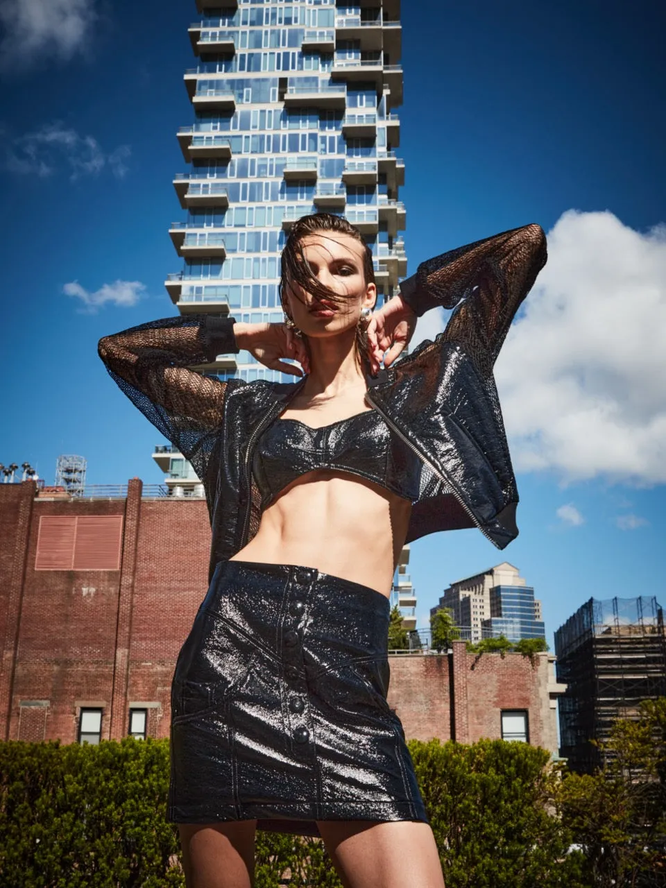 JAPANESE FAUX LEATHER MINI SKIRT sold by Cut25 by Yigal Azrouel product image thumbnail 3