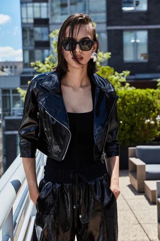 CROPPED PATENT LEATHER JACKET sold by Cut25 by Yigal Azrouel