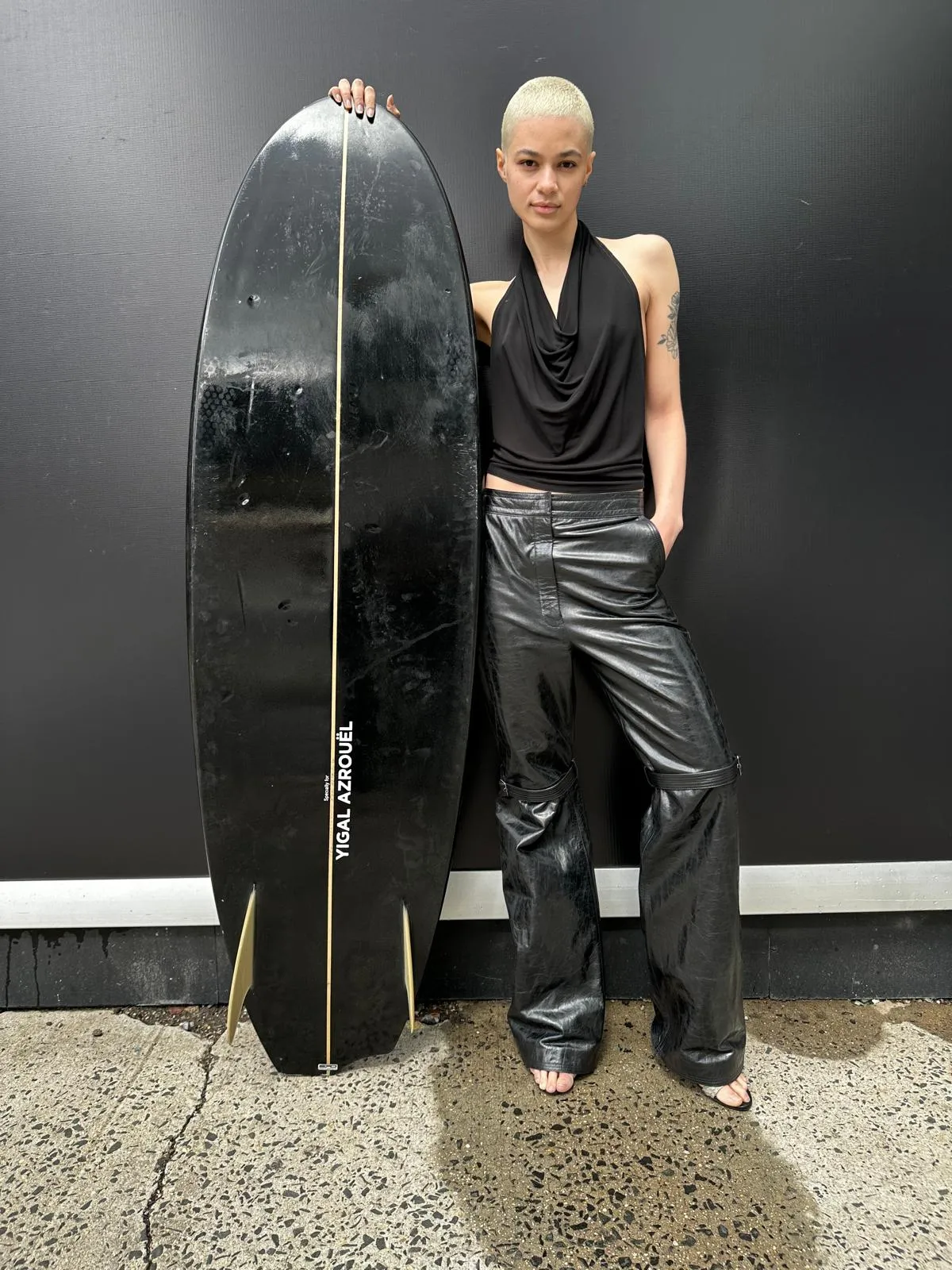 BLACK COWL DRAPE MATTE JERSEY TOP sold by Cut25 by Yigal Azrouel product image thumbnail 2