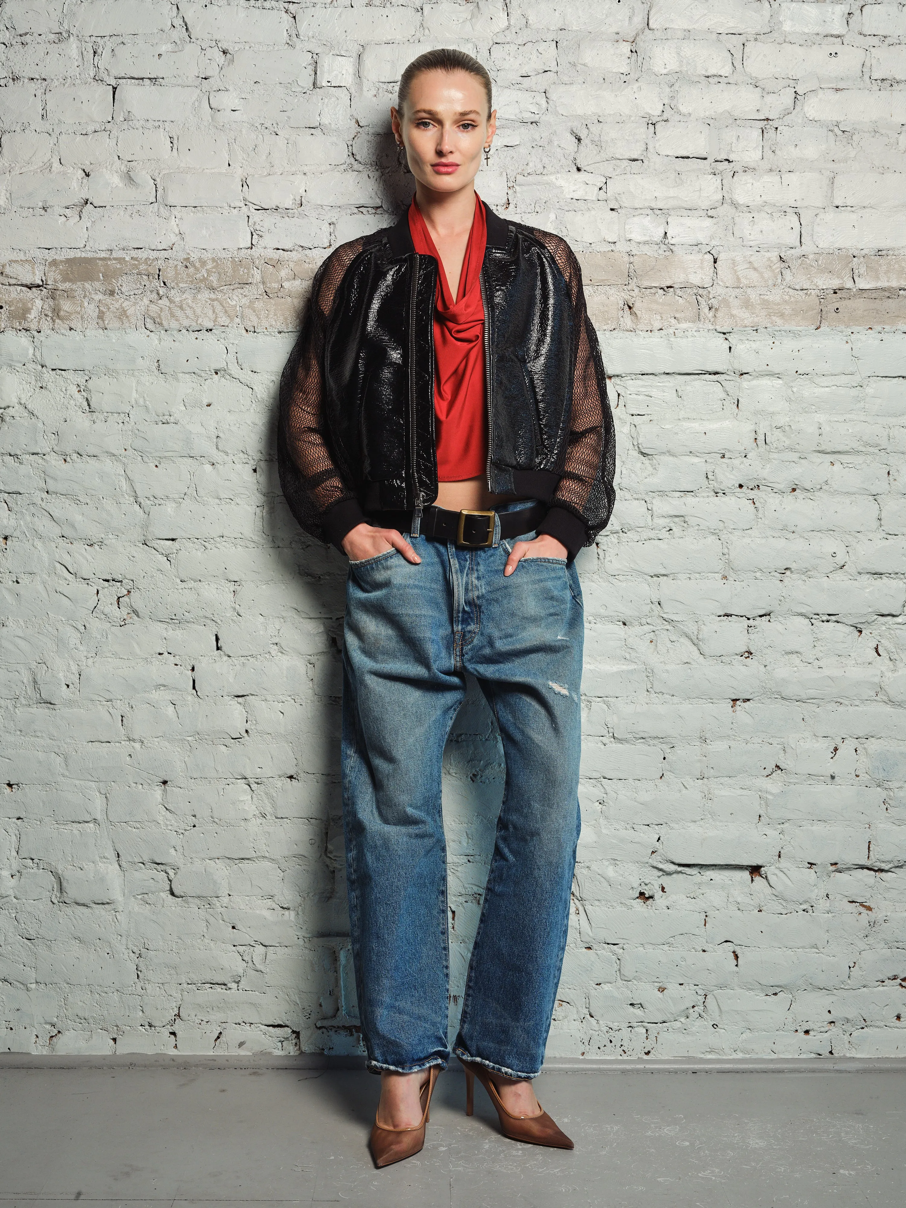 MESH SLEEVE BOMBER sold by Cut25 by Yigal Azrouel product image thumbnail 3