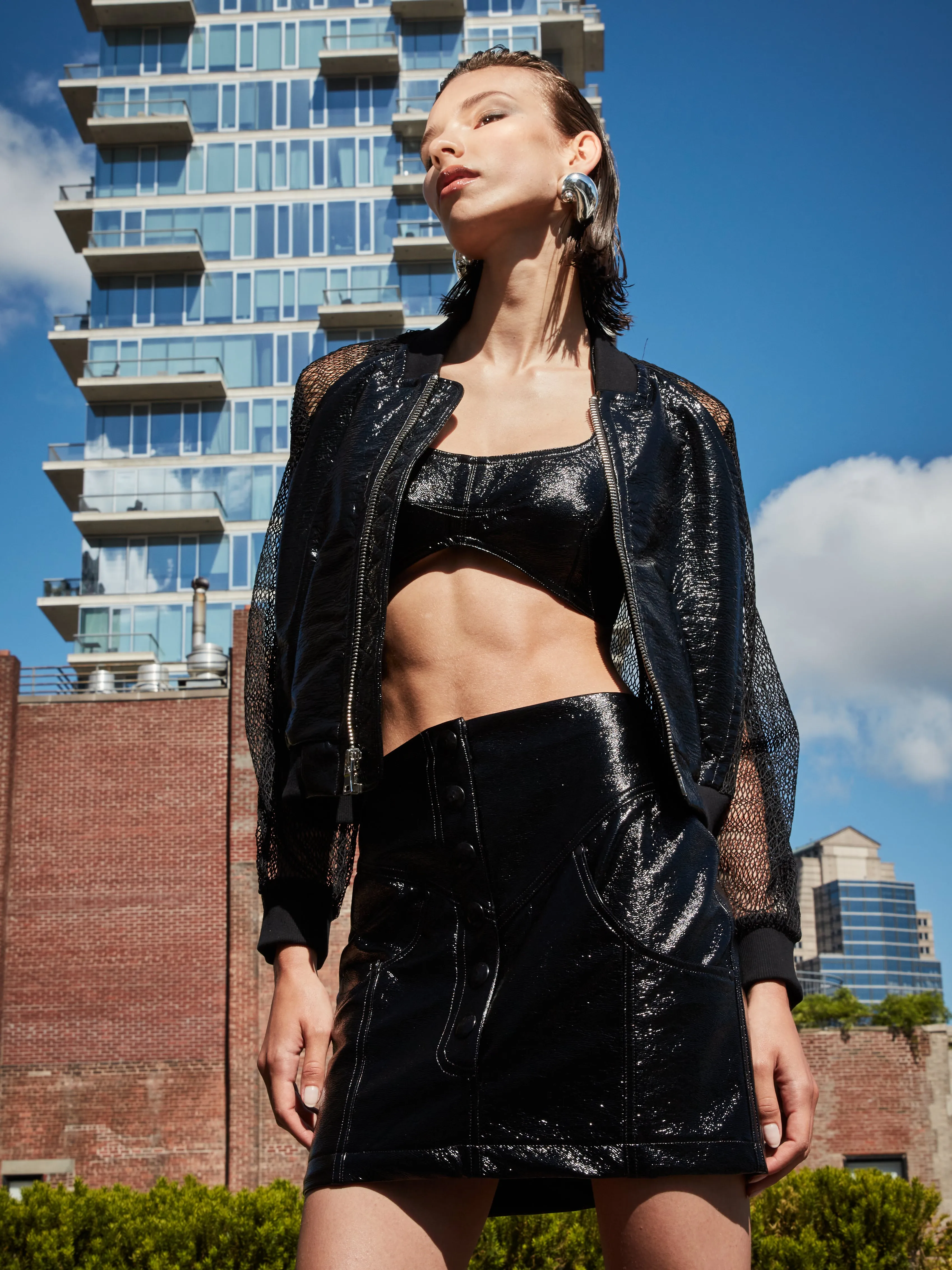 MESH SLEEVE BOMBER sold by Cut25 by Yigal Azrouel