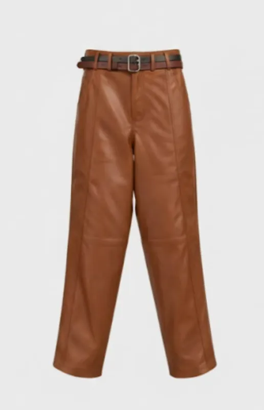 ROWAN LEATHER PANTS COGNAC made by Yigal Azrouel