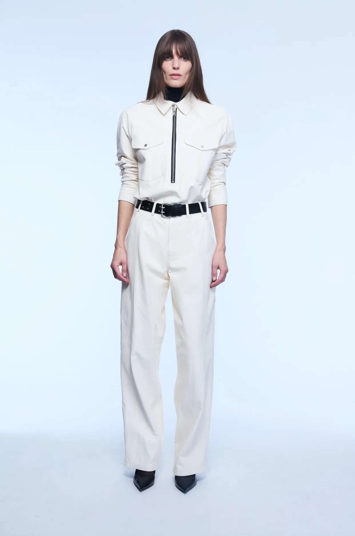 ROWAN LEATHER TOP WHITE sold by Yigal Azrouel