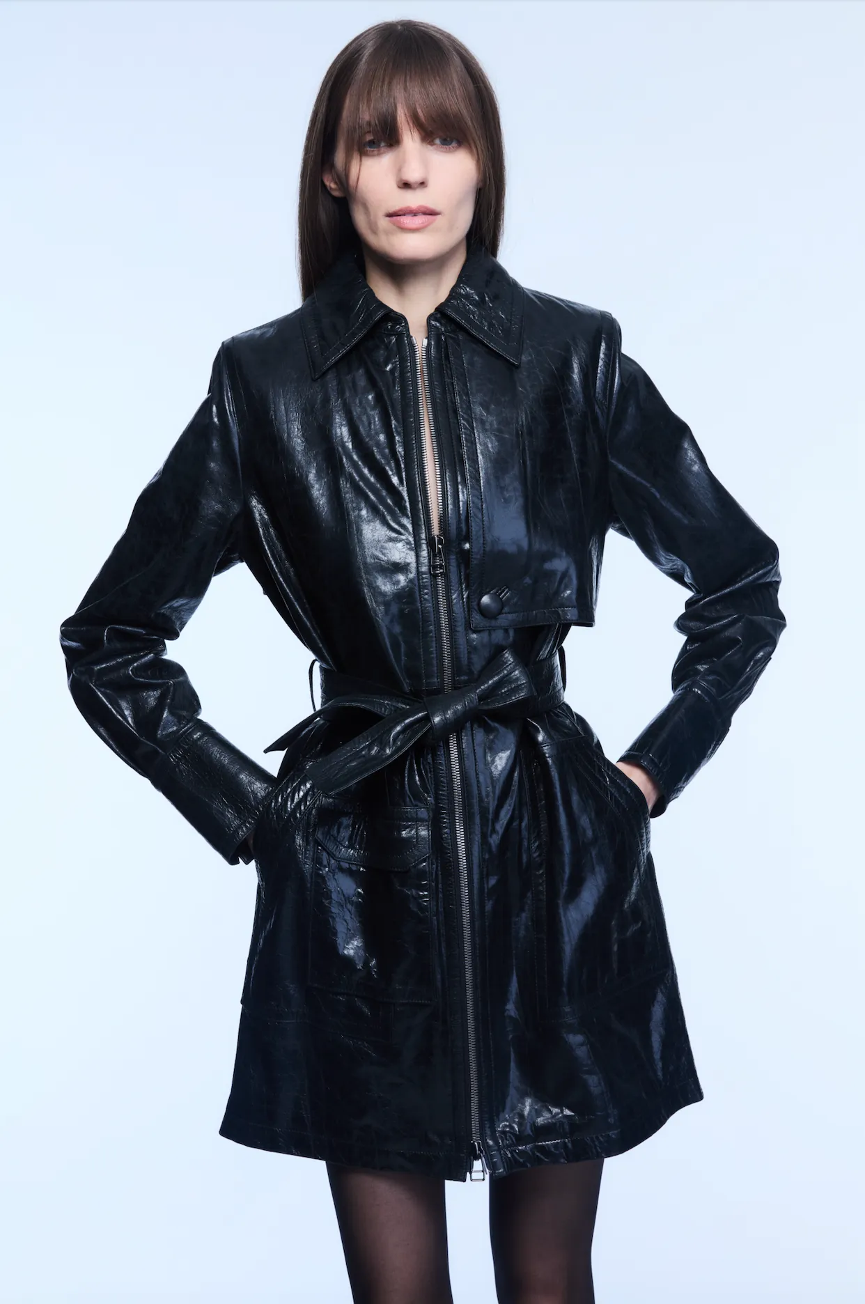 LEATHER TRENCH DRESS sold by Cut25 by Yigal Azrouel product image thumbnail 5