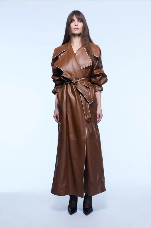 KNOX LEATHER TRENCH COAT sold by Yigal Azrouel