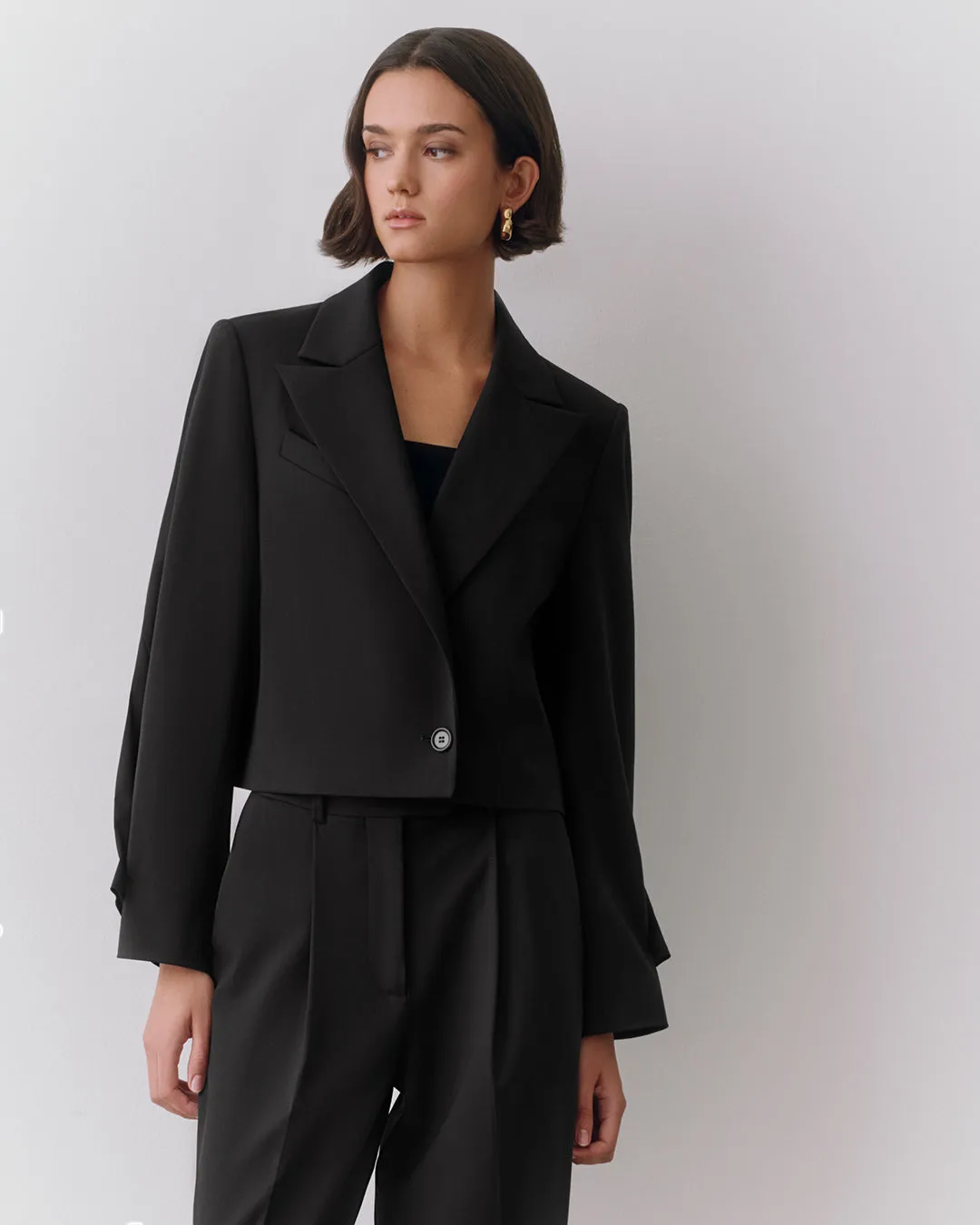Wool Cropped Blazer sold by Cuyana product image thumbnail 3