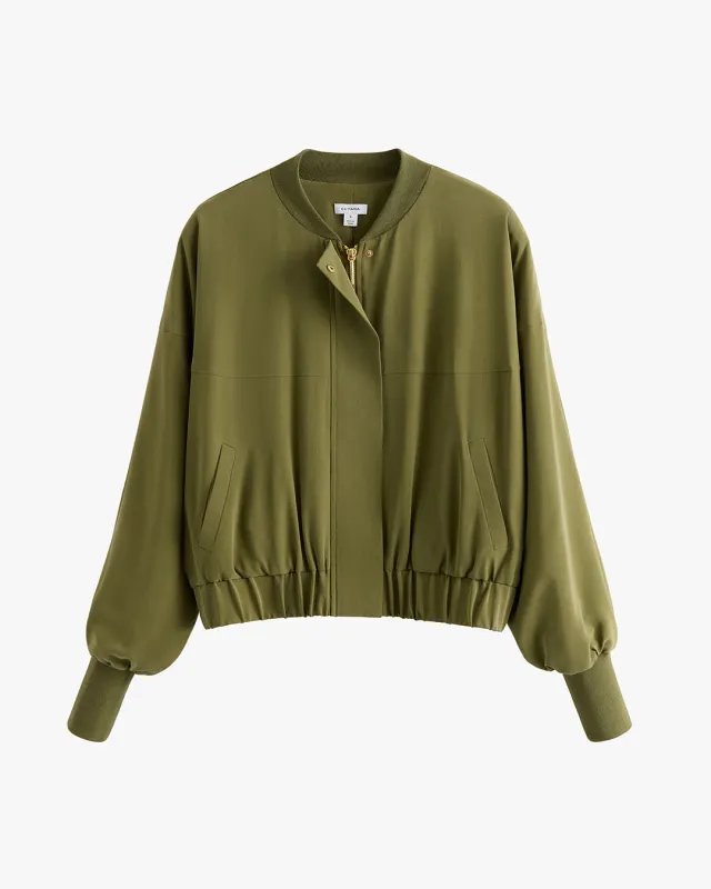 Washable Silk Relaxed Bomber sold by Cuyana