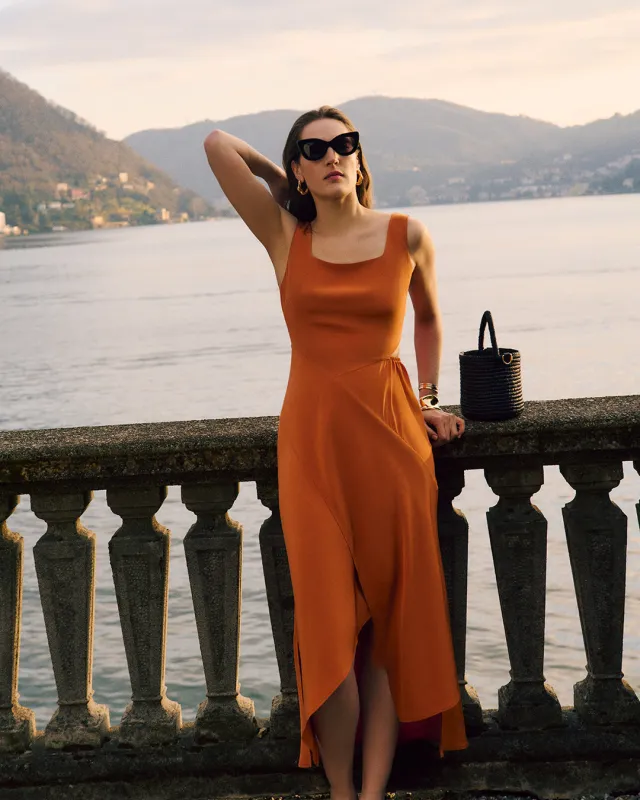 Silk Cut out Dress sold by Cuyana