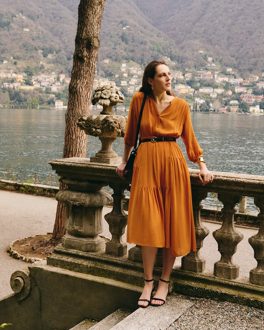 Tencel Gathered Panel Dress sold by Cuyana product image thumbnail 4