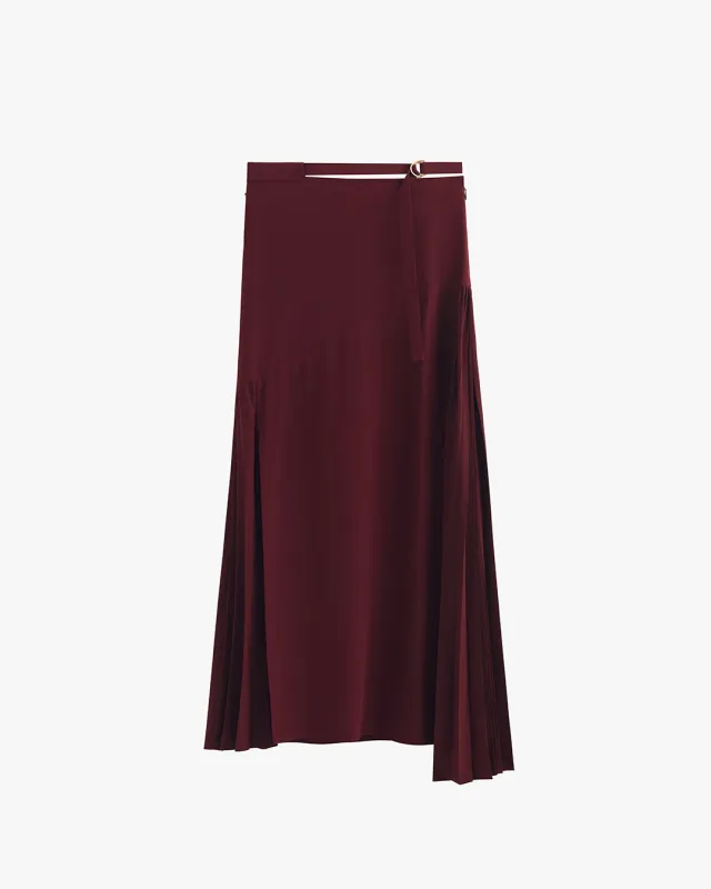 Silk Pleated Side Skirt sold by Cuyana