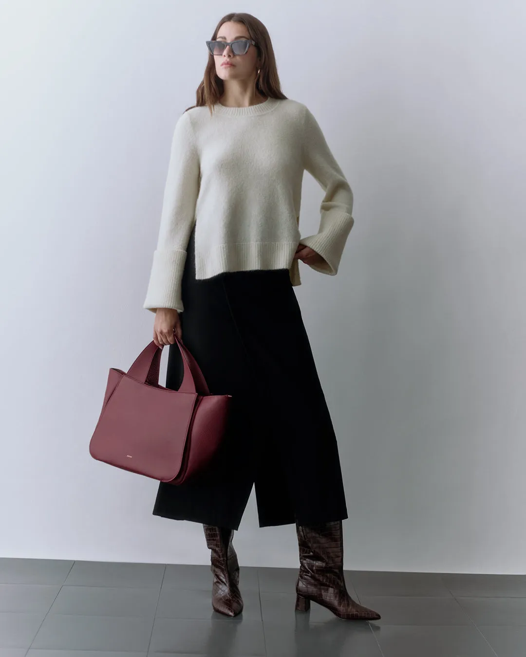 Alpaca Wool Rolled Cuff Sweater sold by Cuyana product image thumbnail 3
