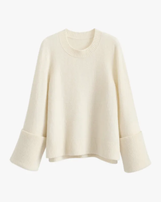 Alpaca Wool Rolled Cuff Sweater sold by Cuyana