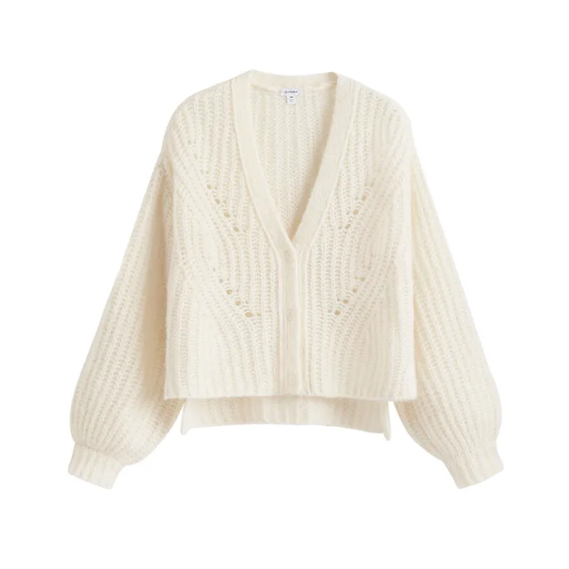 Alpaca Wool Cropped Cardigan sold by Cuyana