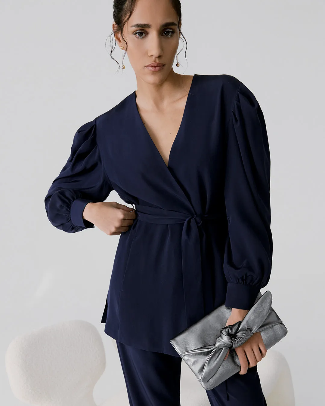 Silk Puff Sleeve Wrap sold by Cuyana product image thumbnail 3